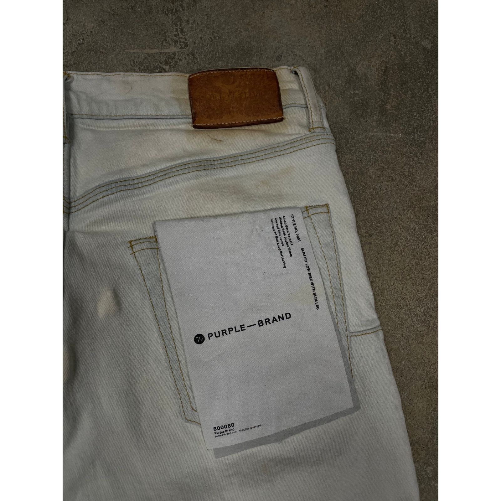 Purple Purple Jeans White Olive Stitch Used 30 Size US 30 / EU 46 - 4 Thumbnail