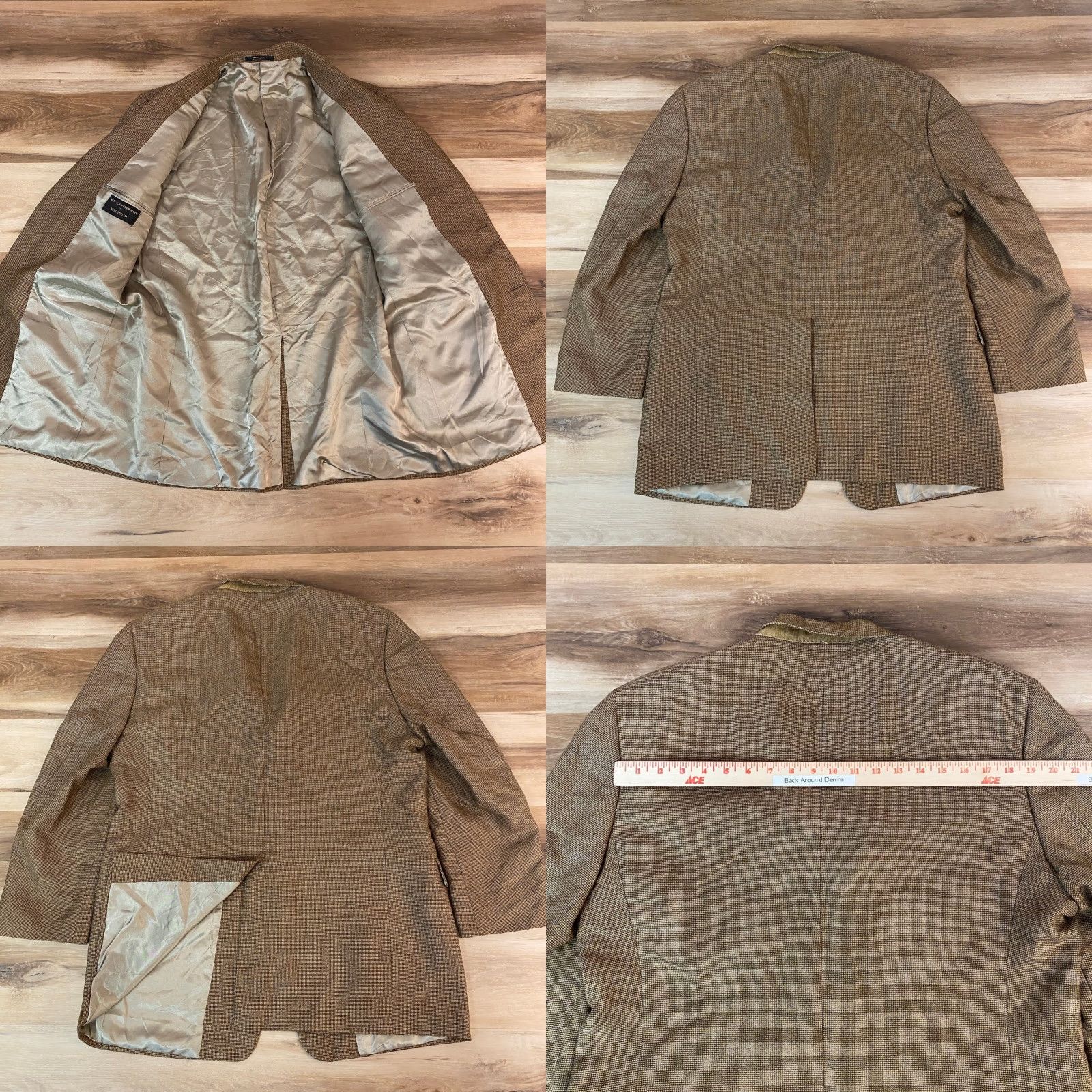 Hart Schaffner Marx Hart Schaffner Marx Sport Coat Mens 42R Brown Blazer Wool Blend Tweed Check Wool Blazer 42R Mens Business Casual Suit Jacket Coat Size 42R - 9 Thumbnail