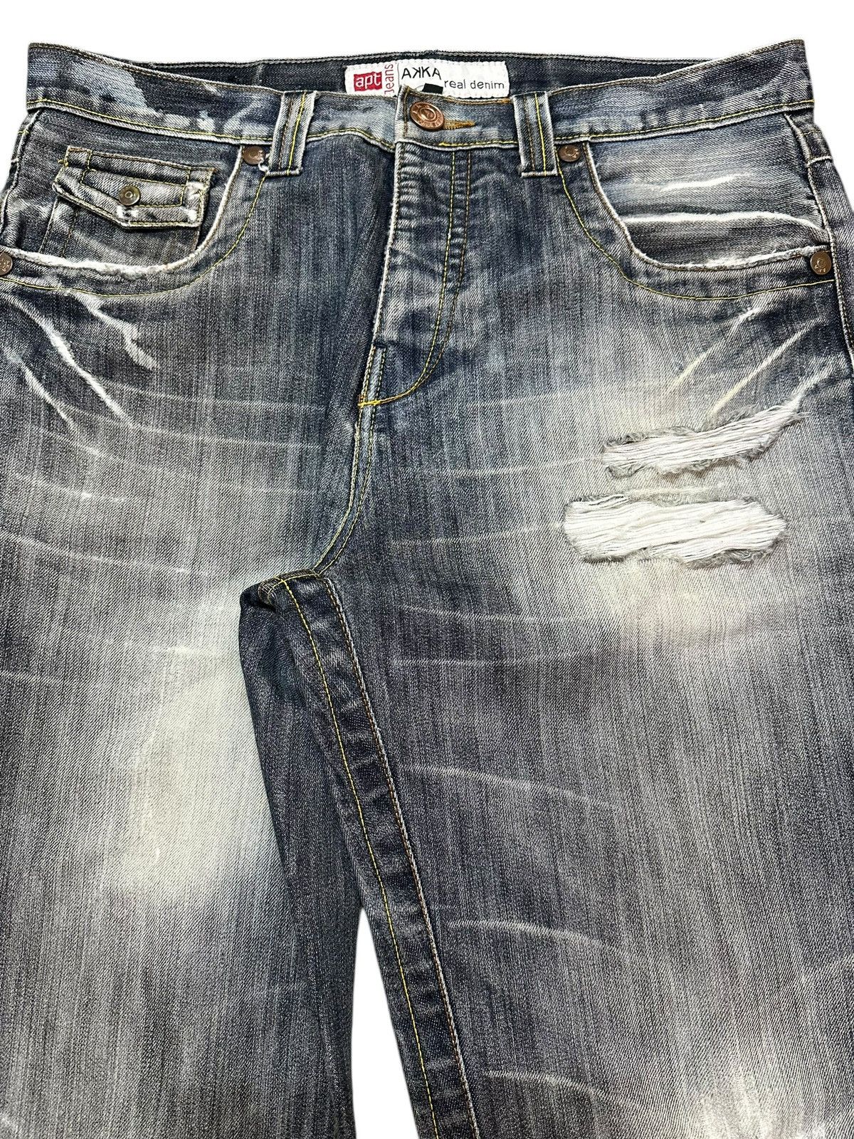 Hysteric Glamour Vintage Japanese Brand Faded Wash Distressed Wide Leg Jeans Size US 34 / EU 50 - 4 Thumbnail