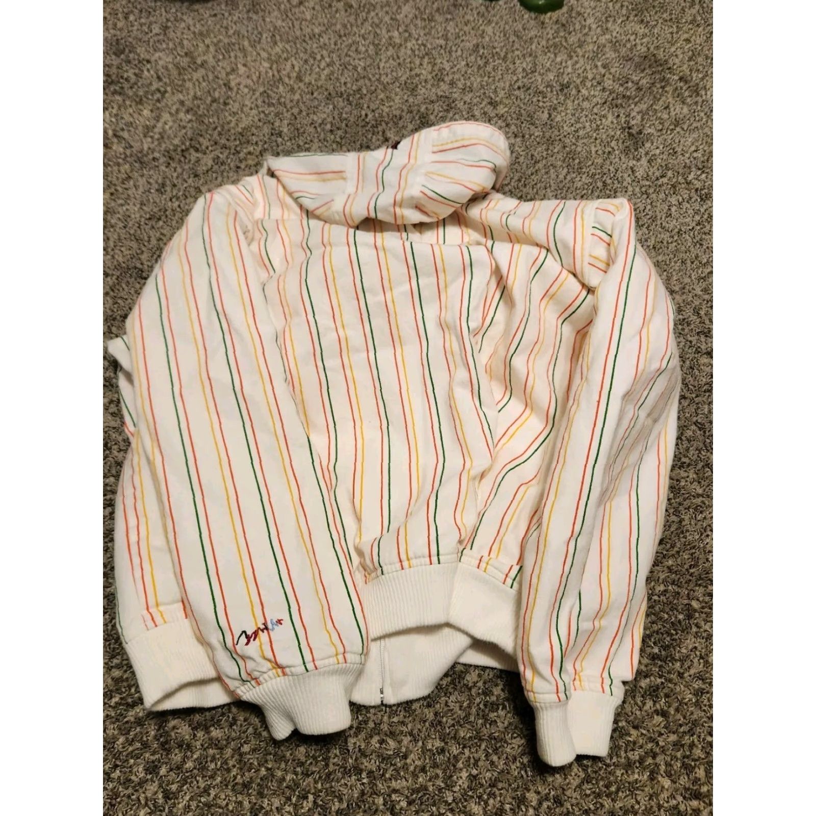 Coogi COOGI Jacket - Multicolor Pinstripe Canvas - Removable Hood - XL - Men - Zip Up Size US XL / EU 56 / 4 - 2 Thumbnail
