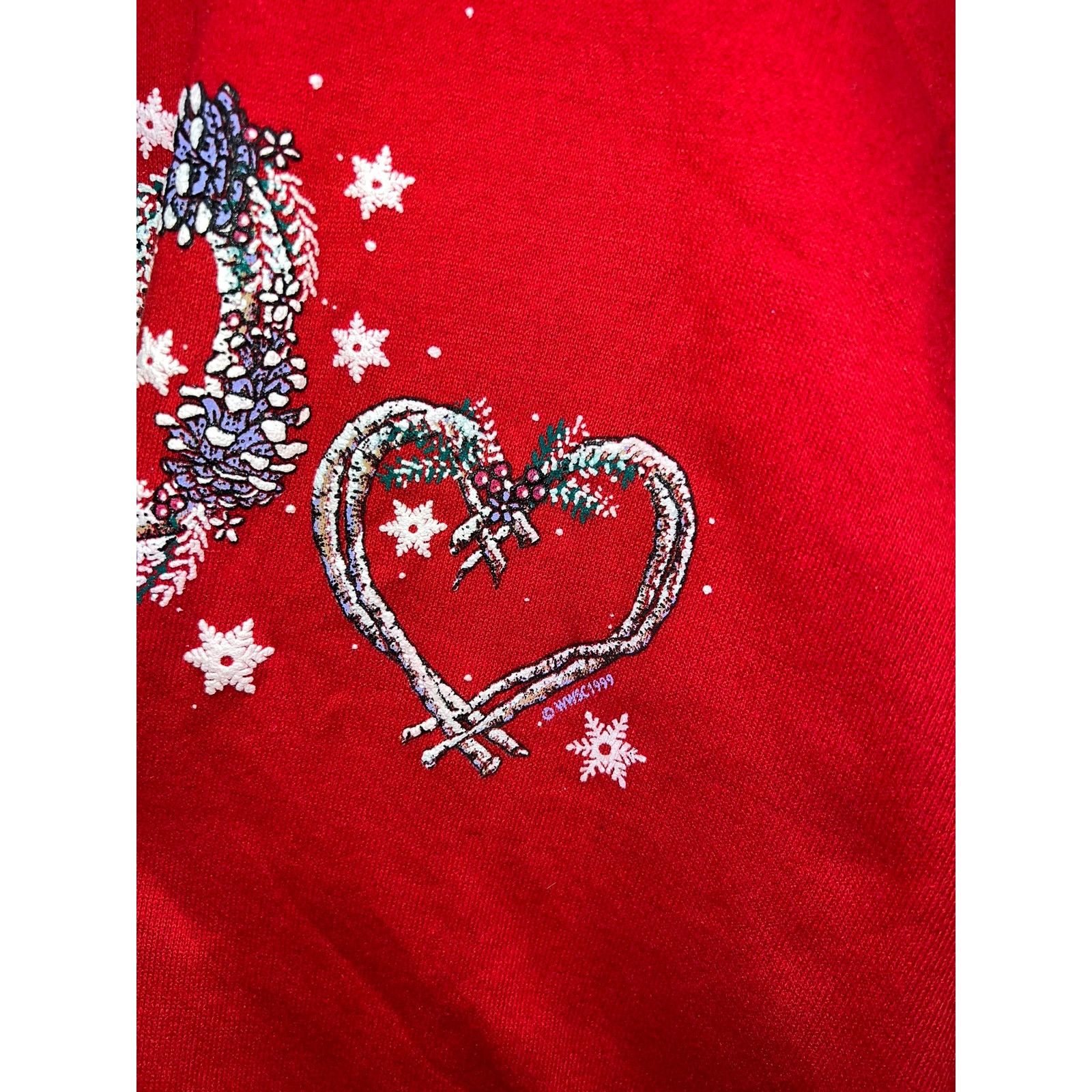 Vintage Vintage Heart Sweatshirt Crewneck Trio Hearts Red 90s NWT XL Size US XL / EU 56 / 4 - 5 Thumbnail