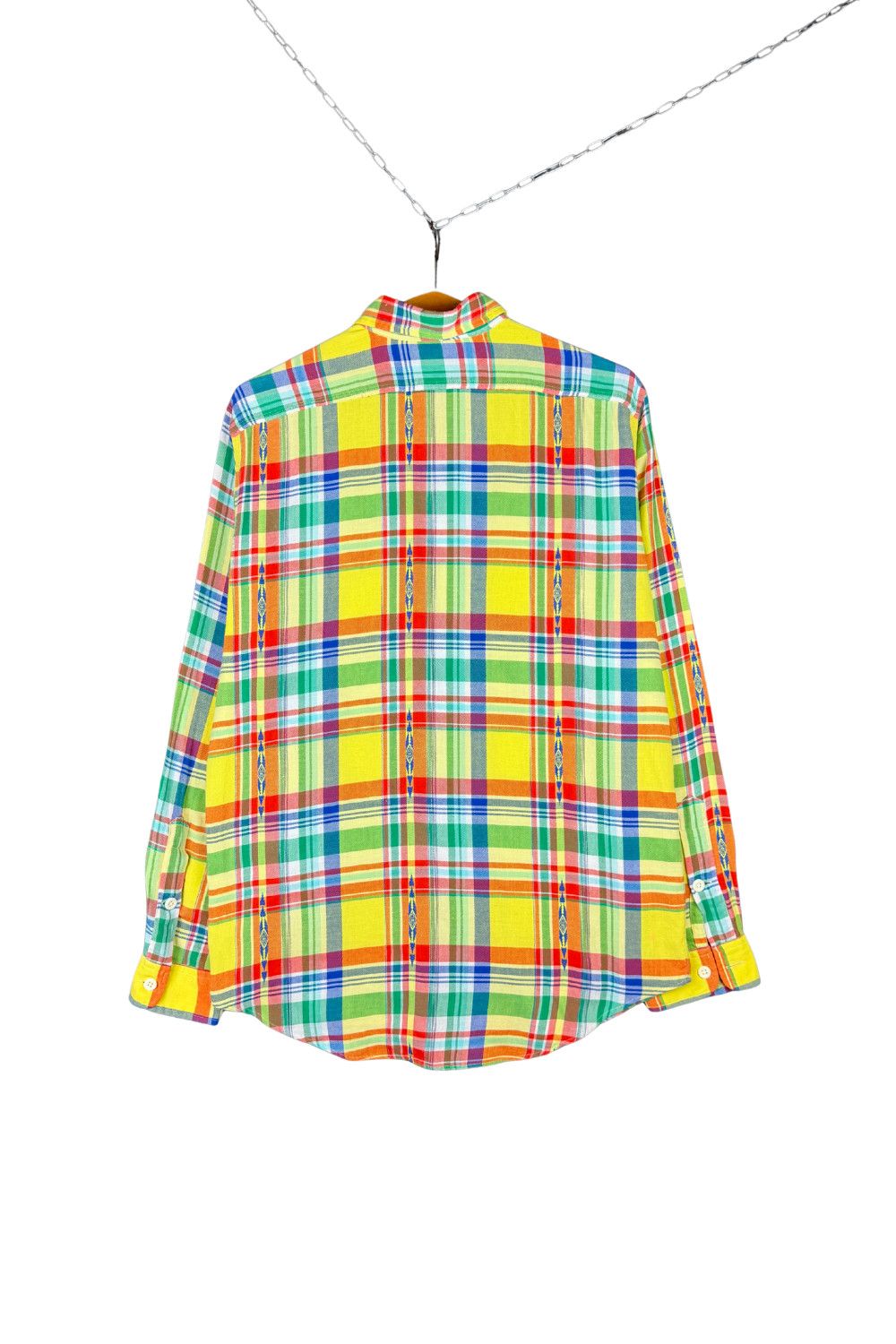 Polo Ralph Lauren SS01 PRL Multicolor Madras Plaid Shirt with Woven Motifs Size US M / EU 48-50 / 2 - 2 Thumbnail