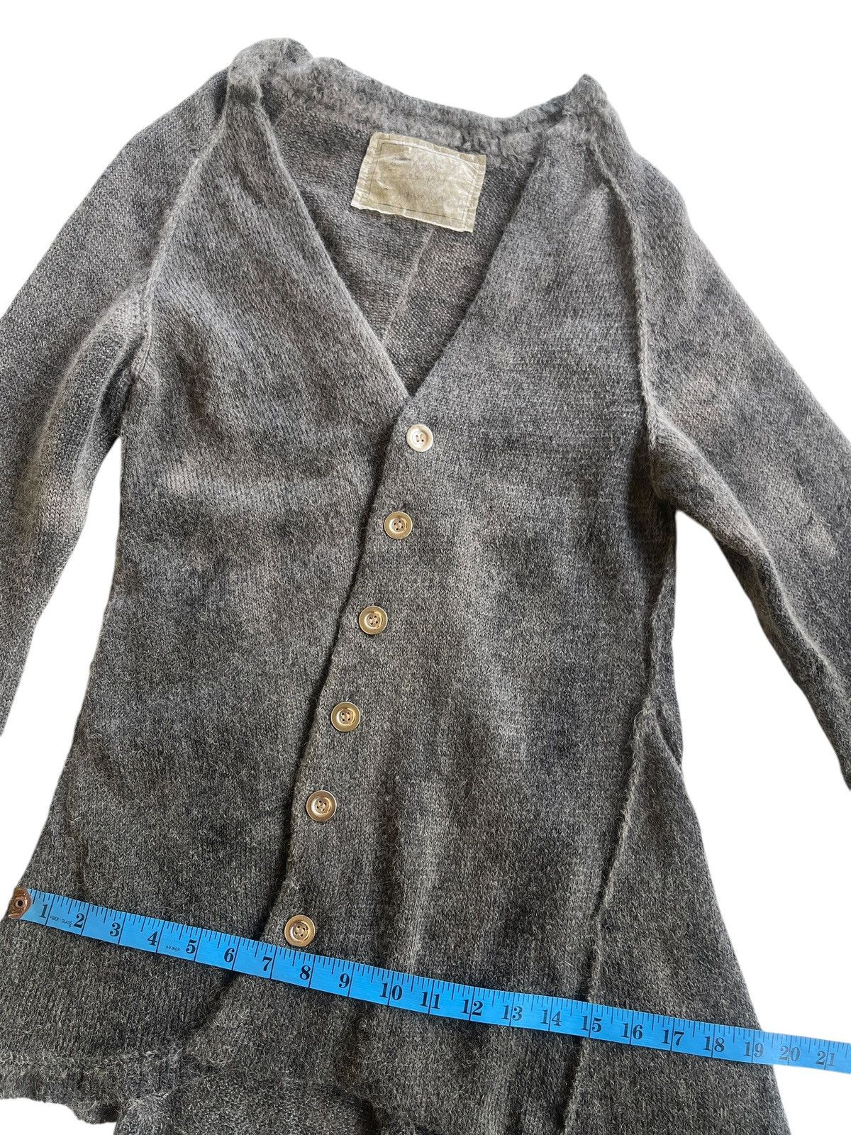 Japanese Brand 2005 Ambient Iconic Assymetrical Wool Mohair Cardigan Size S / US 4 / IT 40 - 14 Thumbnail