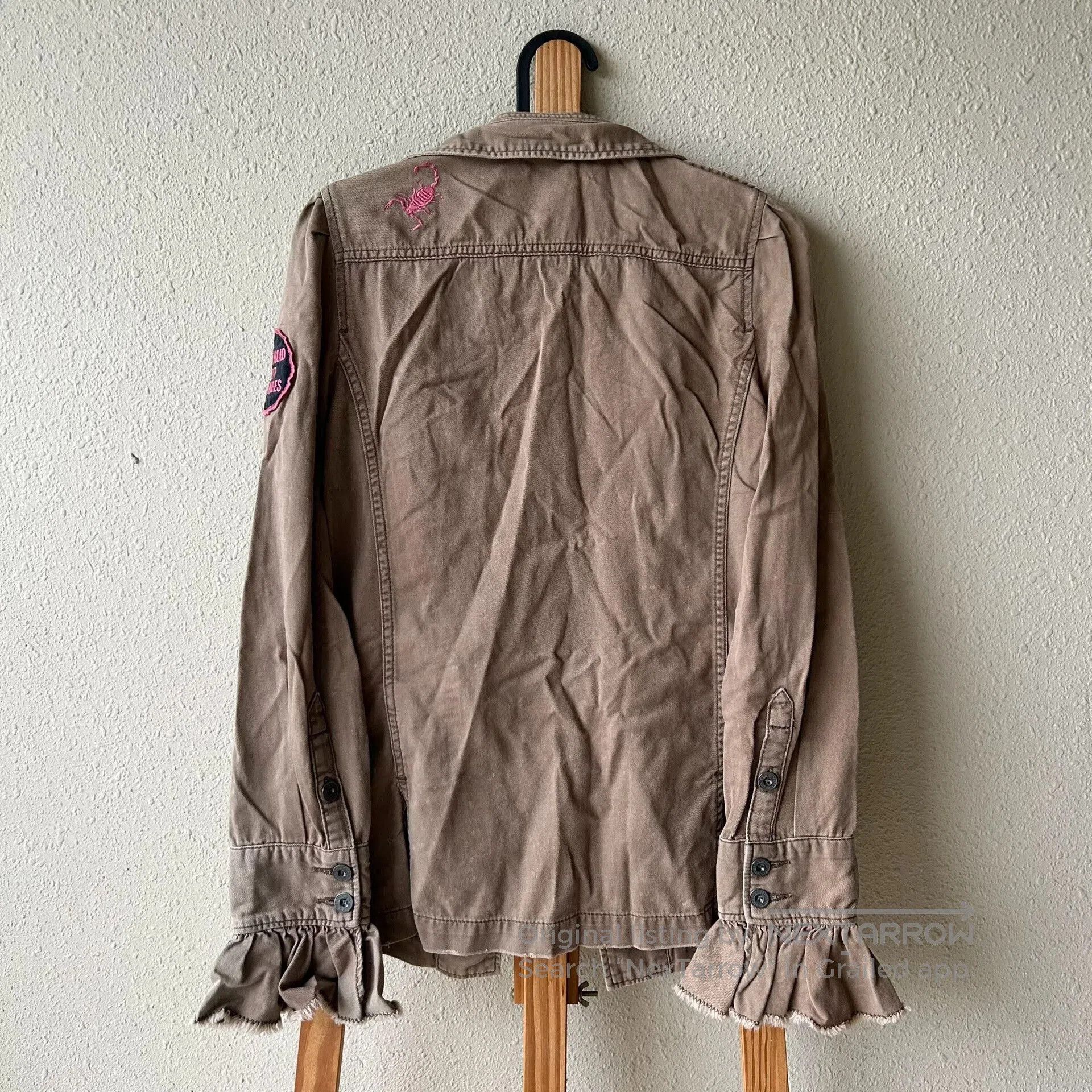 Hysteric Glamour vintage ruffled brown workwear jacket. Size M / US 6-8 / IT 42-44 - 2 Thumbnail