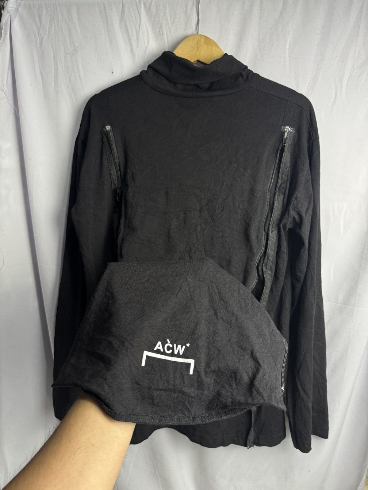 A-COLD-WALL* ACW Long Sleeve Back Zipper Archive Styled Turtleneck Size US XL / EU 56 / 4 - 5 Thumbnail