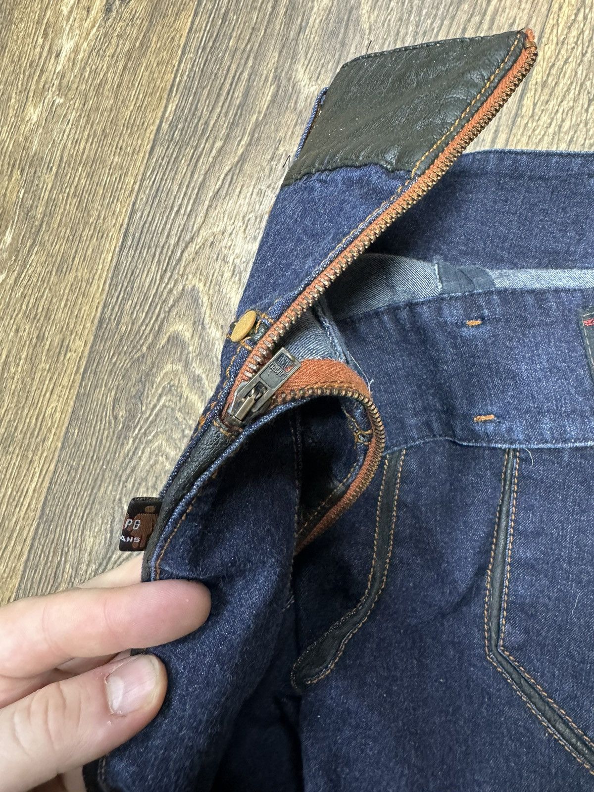 Jean Paul Gaultier × Vintage Jean Paul Gaultier Archive Vintage Leather/Denim Jeans Size 28" / US 6 / IT 42 - 8 Thumbnail