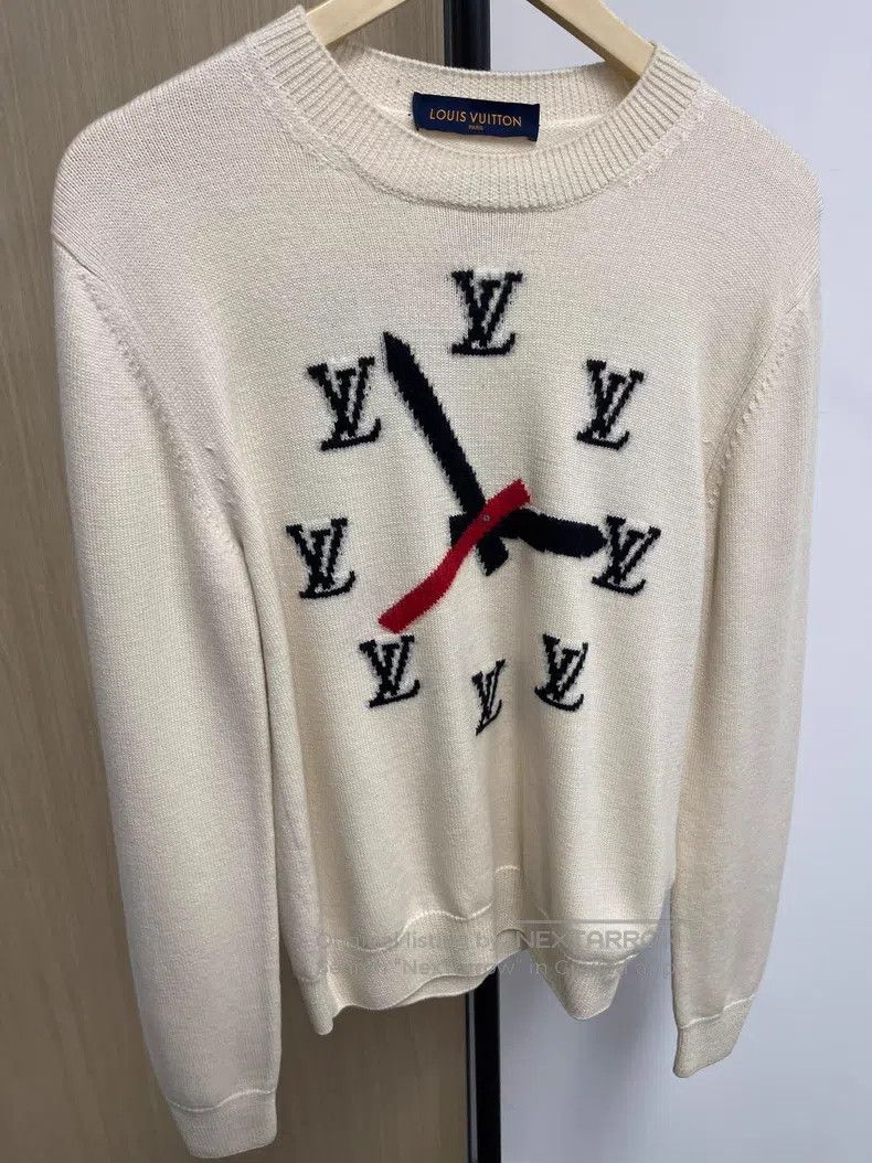 Louis Vuitton Louis Vuitton White clock wool sweater Size US S / EU 44-46 / 1 - 1 Thumbnail