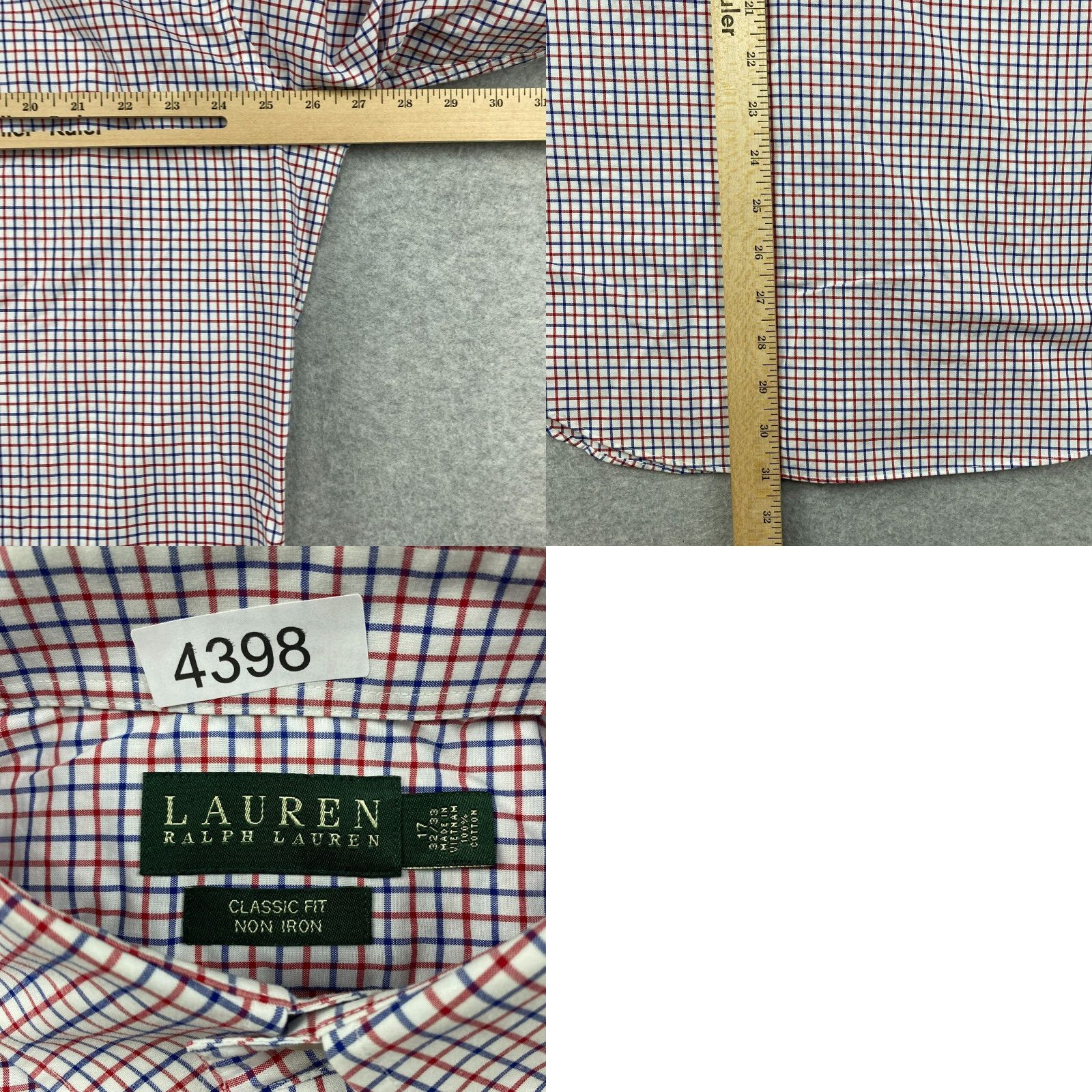 Ralph Lauren Lauren Ralph Lauren Dress Shirt Mens 17 32 / 33 Classic Fit Non Iron Long Sleeve Size 46R - 8 Thumbnail