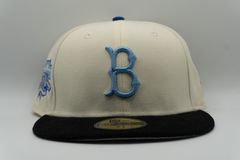 Brooklyn Dodgers New Era Cream/Green Custom Side Patch 59FIFTY Fitted Hat, 7 1/4 / Cream