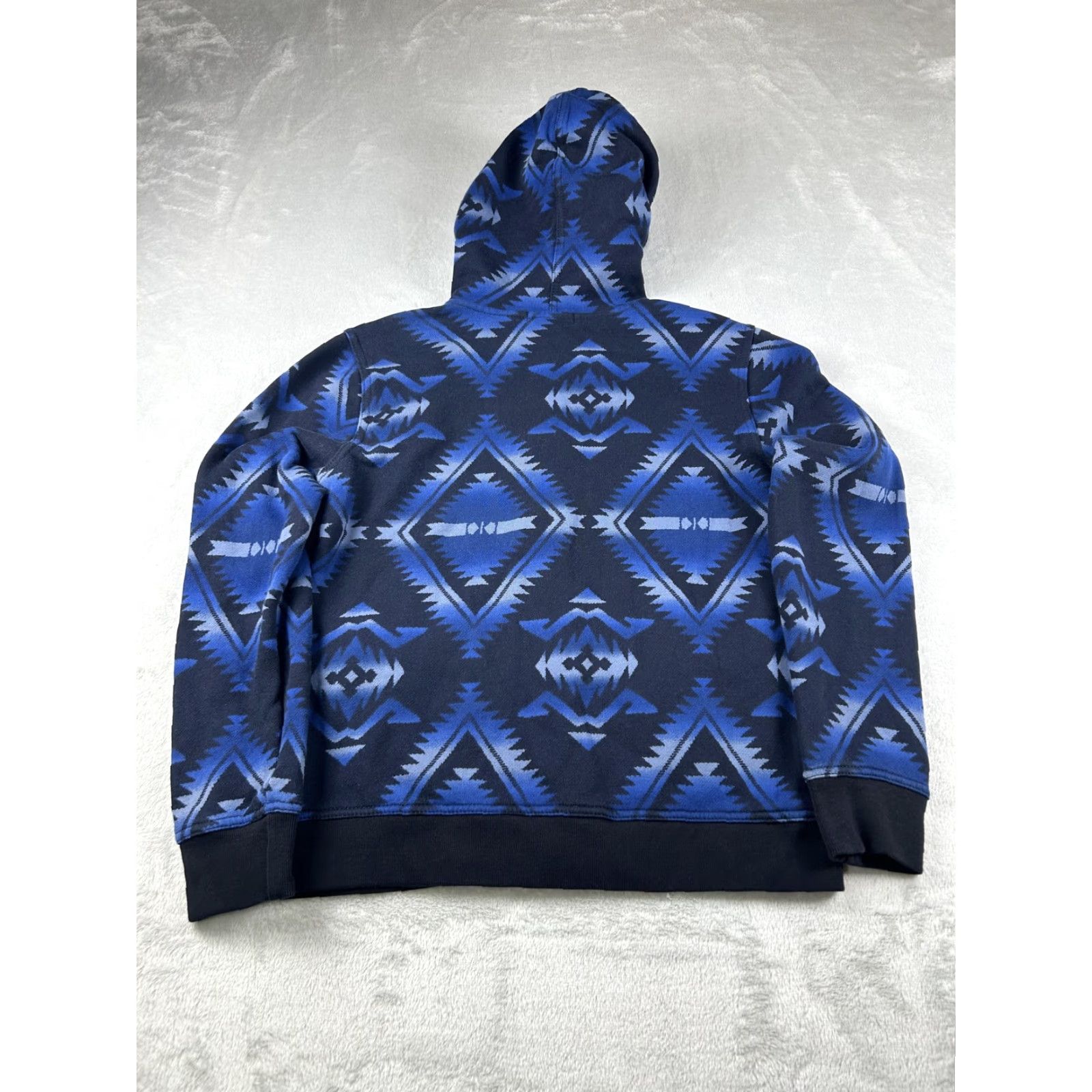 Ralph Lauren Lauren Ralph Lauren Hoodie Sweater Jacket Blue Aztec Southwestern Womens Medium Knit Comfort Cardigan Pockets Hooded Size M / US 6-8 / IT 42-44 - 3 Thumbnail