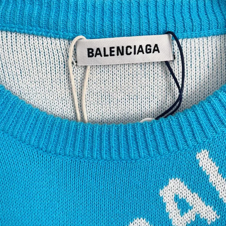 Balenciaga Balenciaga Full Logo Pattern Round Neck Sweater Size S / US 4 / IT 40 - 4 Thumbnail