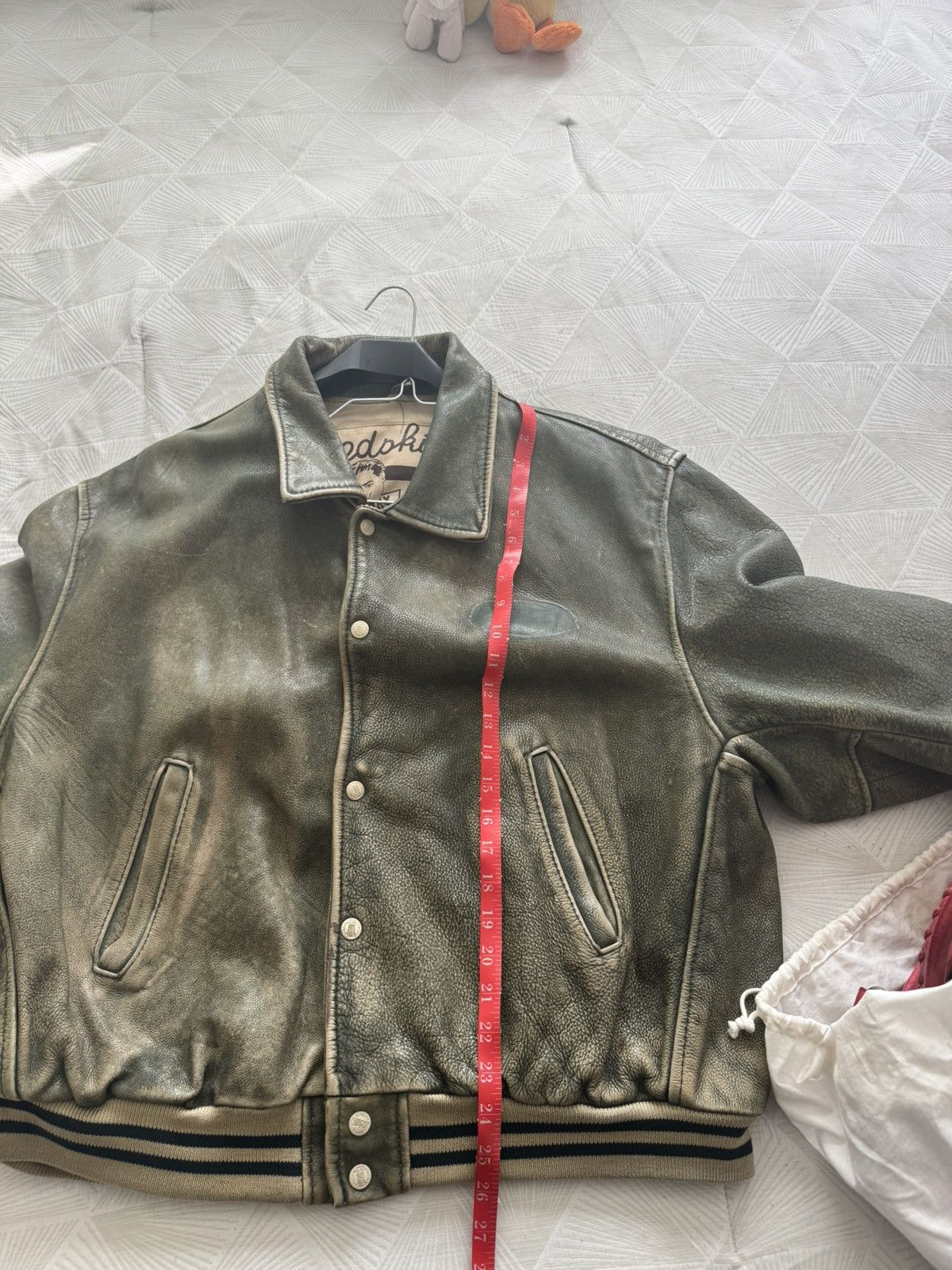 NFL Vintage Redskins Paris Green Leather Varsity Baseball Jacket Size US XL / EU 56 / 4 - 12 Thumbnail