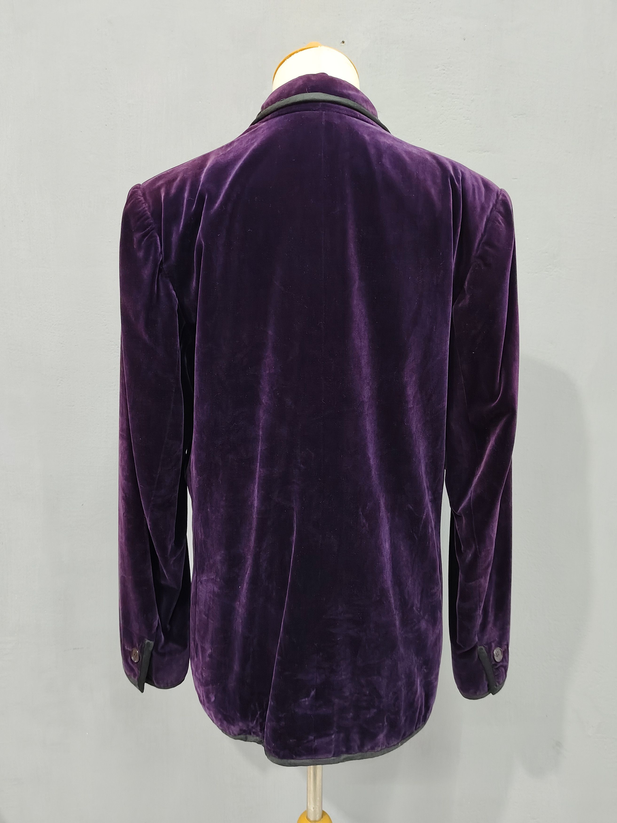 Saint Laurent Paris ARCHIVE📕 70s Saint Laurent Velvet Glam Rock Blazer Jacket Size L / US 10 / IT 46 - 7 Thumbnail
