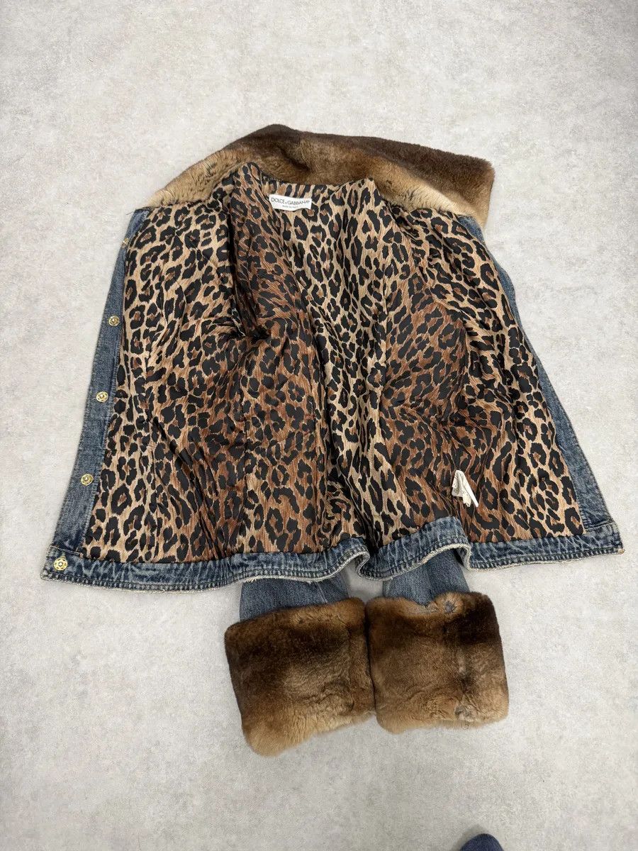 Dolce & Gabbana FW1998 Dolce & Gabbana Blue Denim & Fur Jacket Size M / US 6-8 / IT 42-44 - 9 Thumbnail