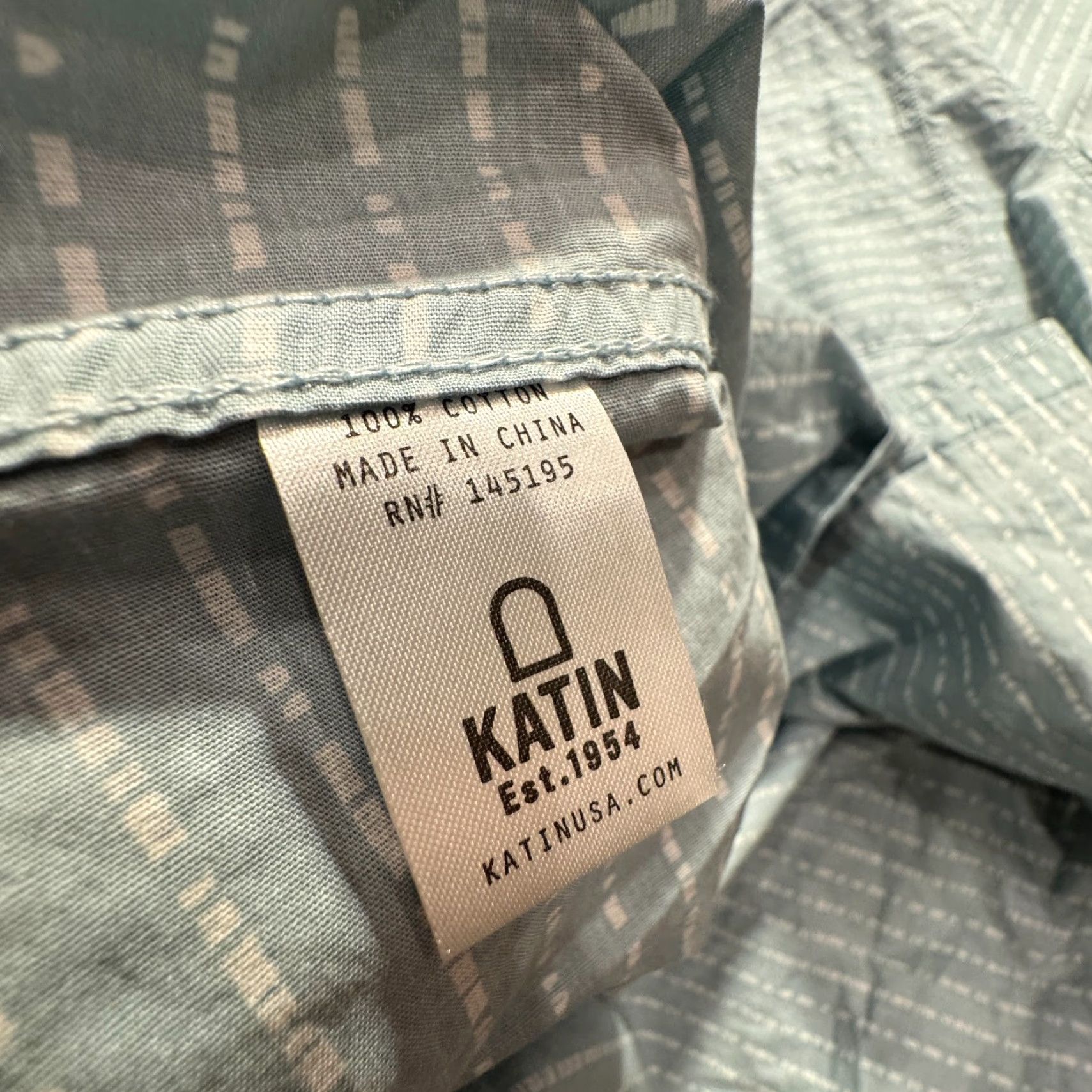 Katin Katin Shirt Mens M Blue Cotton Short Sleeve Button-Up Surf Pocket Casual Size US M / EU 48-50 / 2 - 4 Thumbnail