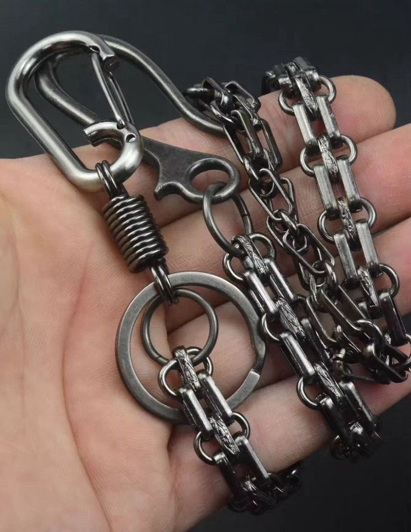 Jewelry 12mm Flat Chainmail Carabiner Wallet chain Size ONE SIZE - 3 Thumbnail