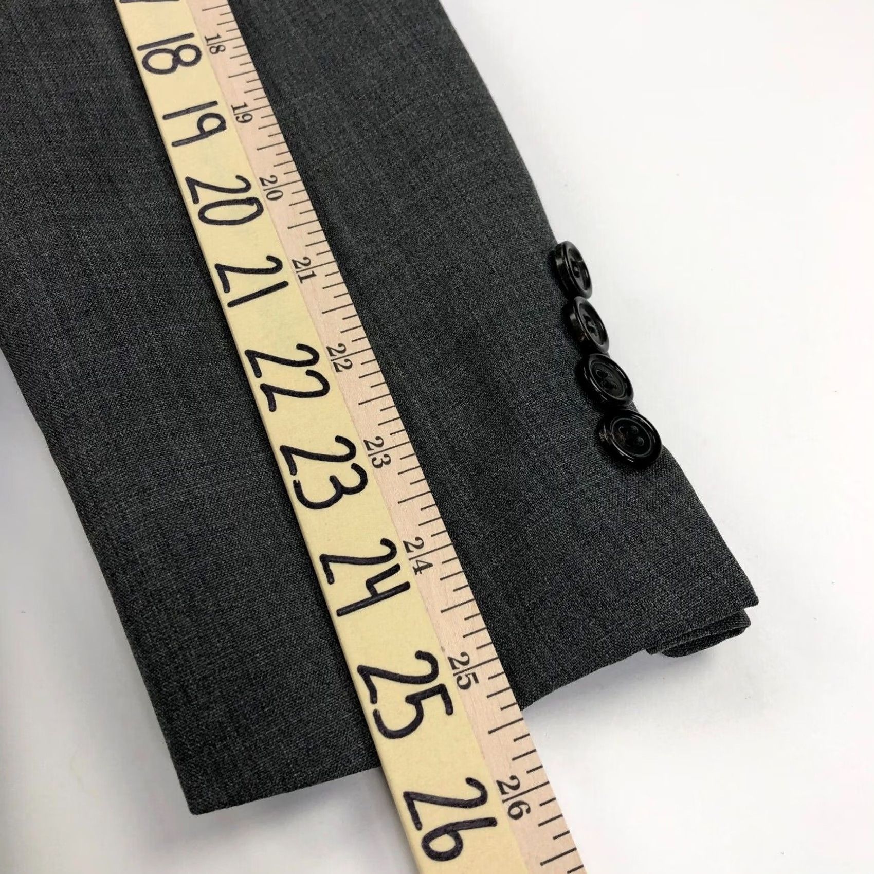 Hugo Boss Hugo Boss Awe/Holl 40R Wool Button Blazer Sport Coat Jacket Dark Gray Size 40R - 7 Thumbnail
