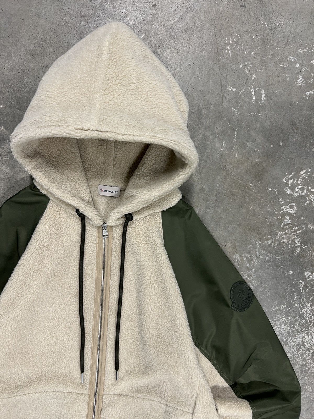 Moncler Moncler Teddy Fleece Wool Nylon Hooded Jacket Size US XL / EU 56 / 4 - 4 Thumbnail