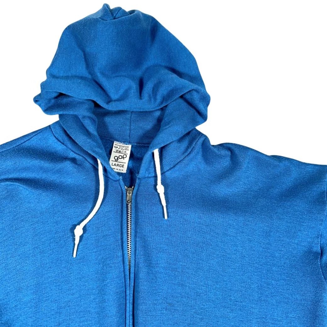 Gap VINTAGE Gap Sweater Shirt Adult LARGE Blue Hoodie Zip Full Zip Kangaroo Pockets 70s USA Made Mens Size US M / EU 48-50 / 2 - 2 Thumbnail