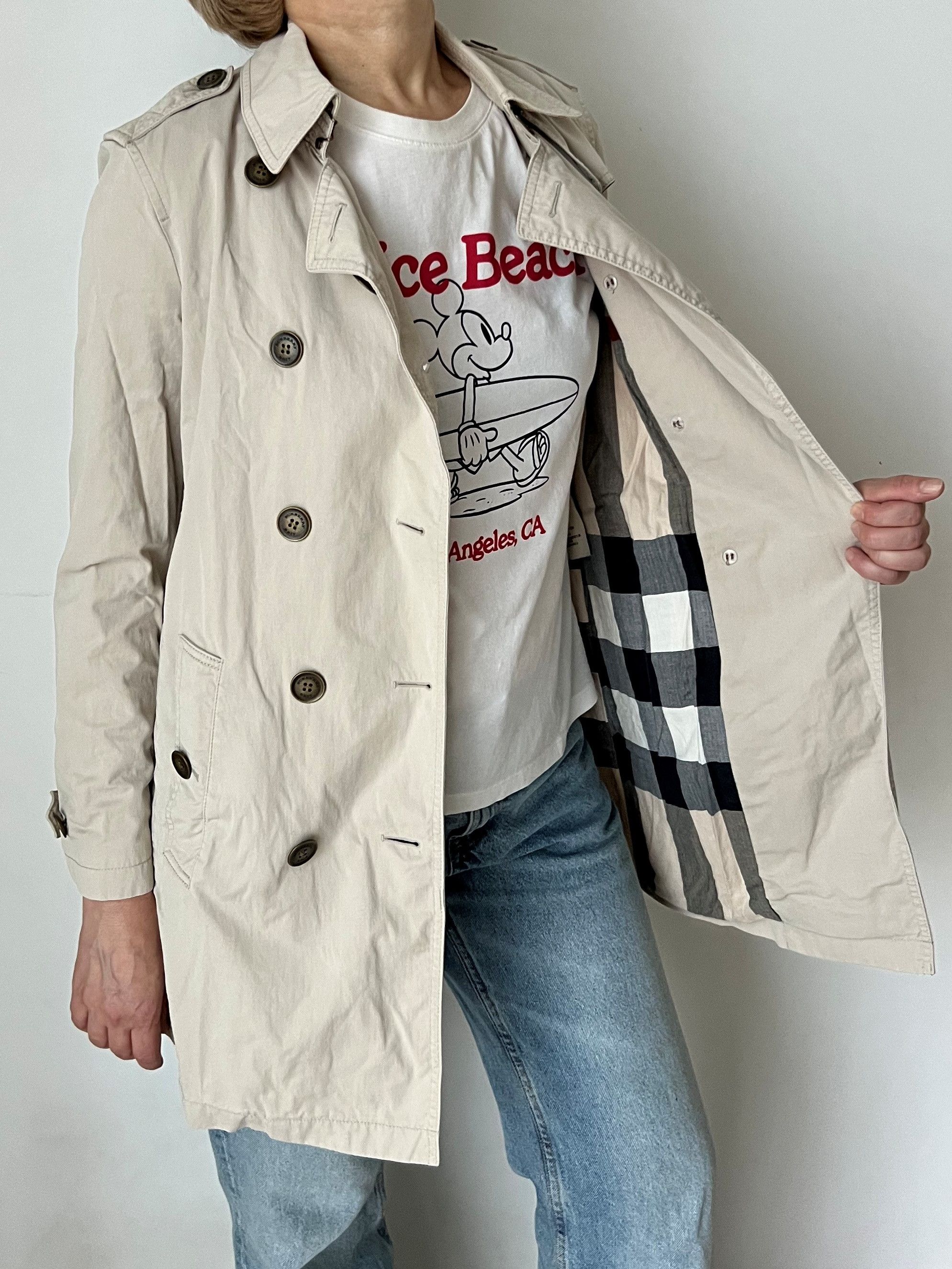 Burberry × Designer BURBERRY BRIT NOVA CHECK TRENCH DOUBLE BREASTED US4 UK6 IT38 Size S / US 4 / IT 40 - 1 Thumbnail