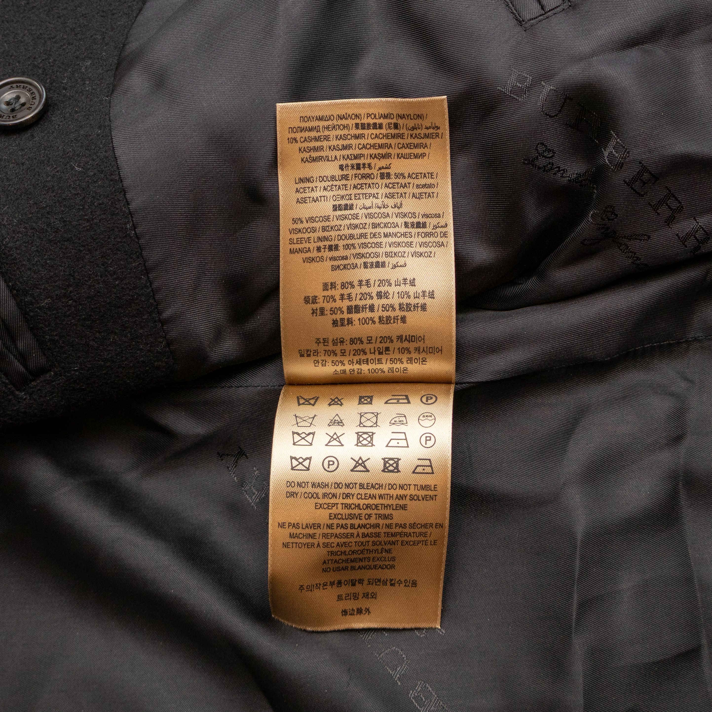 Burberry Burberry London Black Wool Cashmere Overcoat Mens Size 52 Size US L / EU 52-54 / 3 - 11 Thumbnail