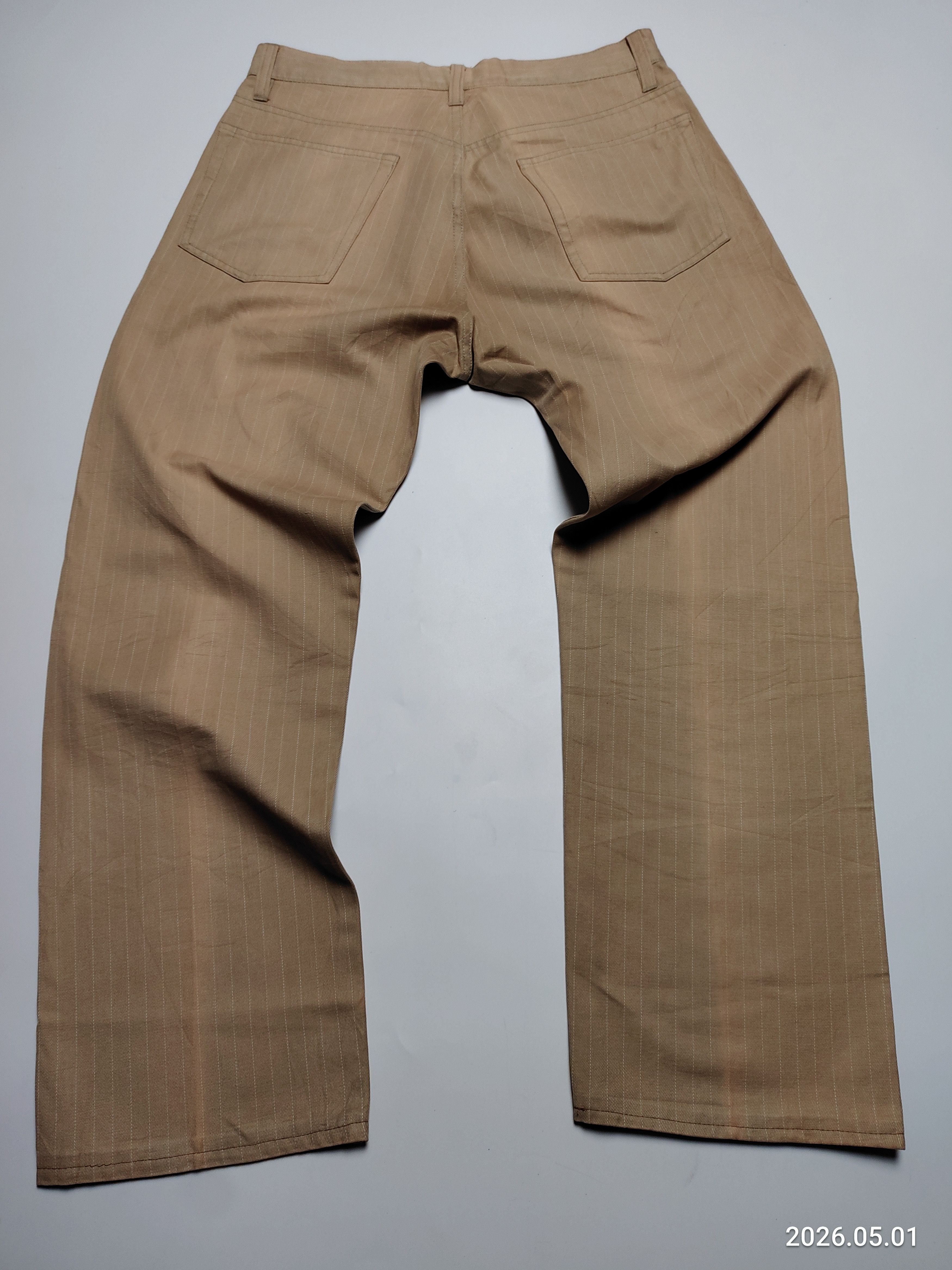 Japanese Brand ROOT THREE Heavy Cotton STRIPE FLARE CHINO PANTS JEANS Size US 29 - 7 Thumbnail