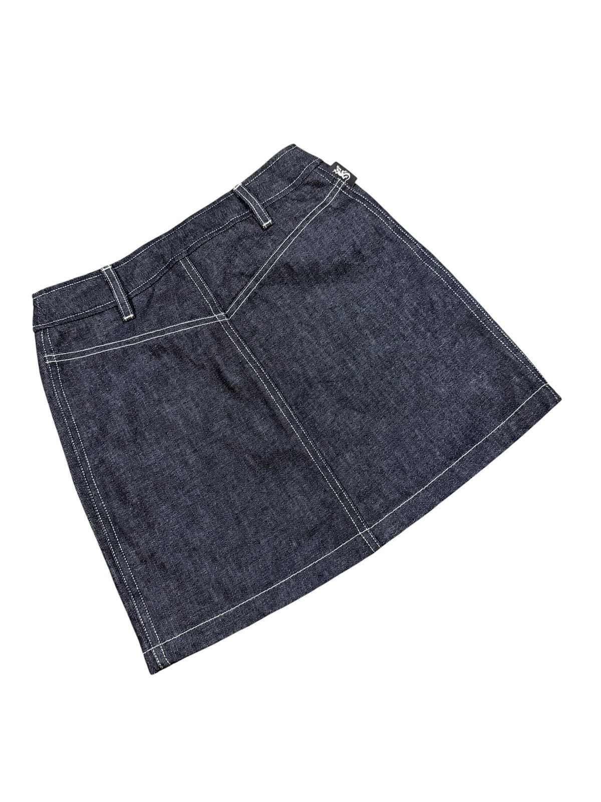agnes b. Vtg🔥agnes.b Raw Indigo denim Mini Skirt Made In France Size 25" / US 0 / IT 36 - 18 Thumbnail