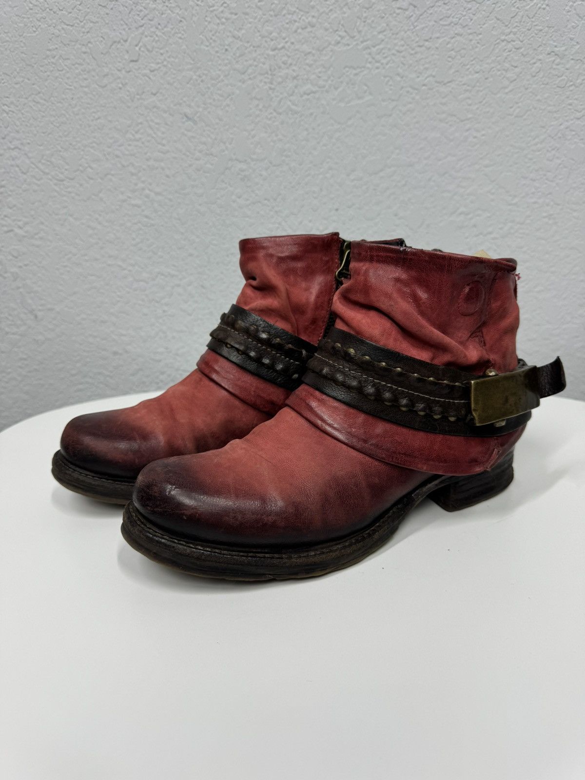 A.S.98 Vintage Leather Boots A S 98 Ankle Hight shoes Guidi Style Size US 7 / IT 37 - 4 Thumbnail