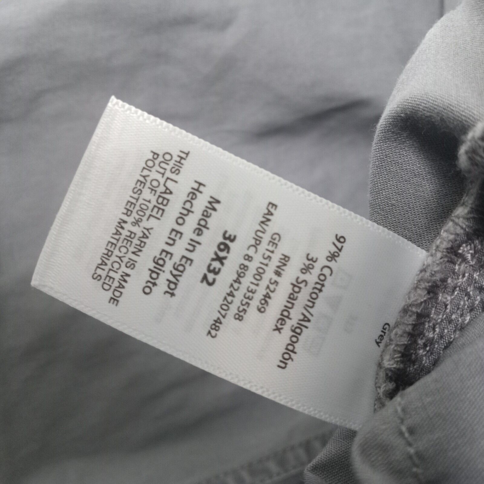 George George Chino Pants Mens Size 36x32 Gray Straight Leg Stretch Size US 36 / EU 52 - 5 Thumbnail
