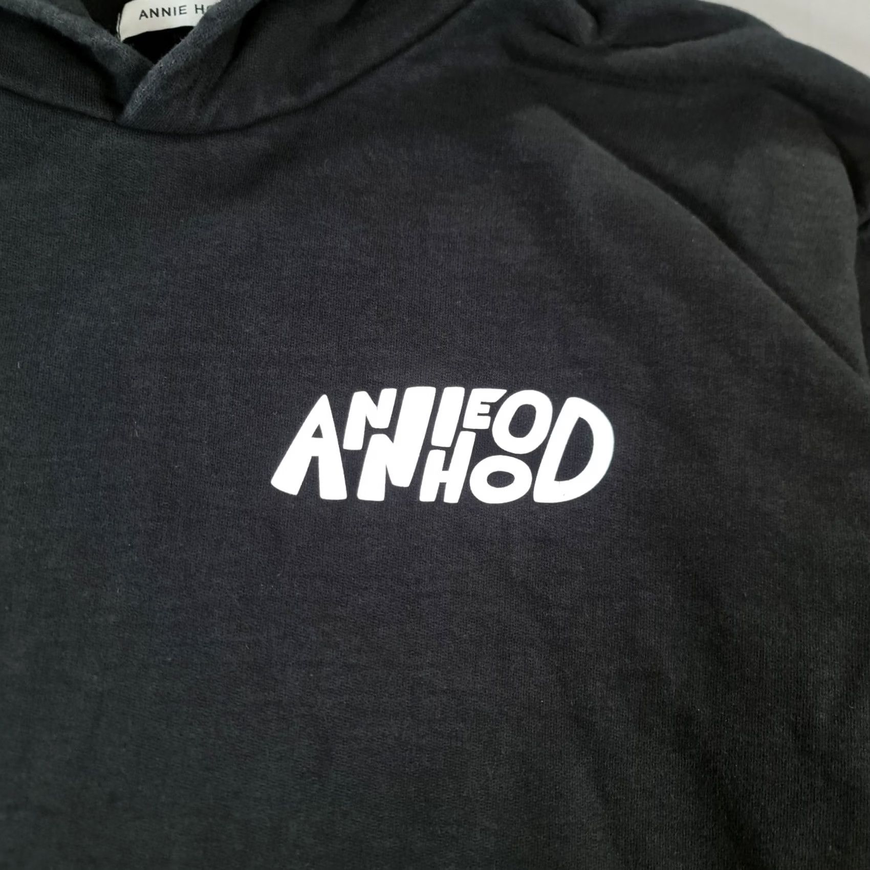 Vintage Annie Hood Womens Hoodie Black Large Heavyweight Cotton Pullover Made In England Size L / US 10 / IT 46 - 4 Thumbnail