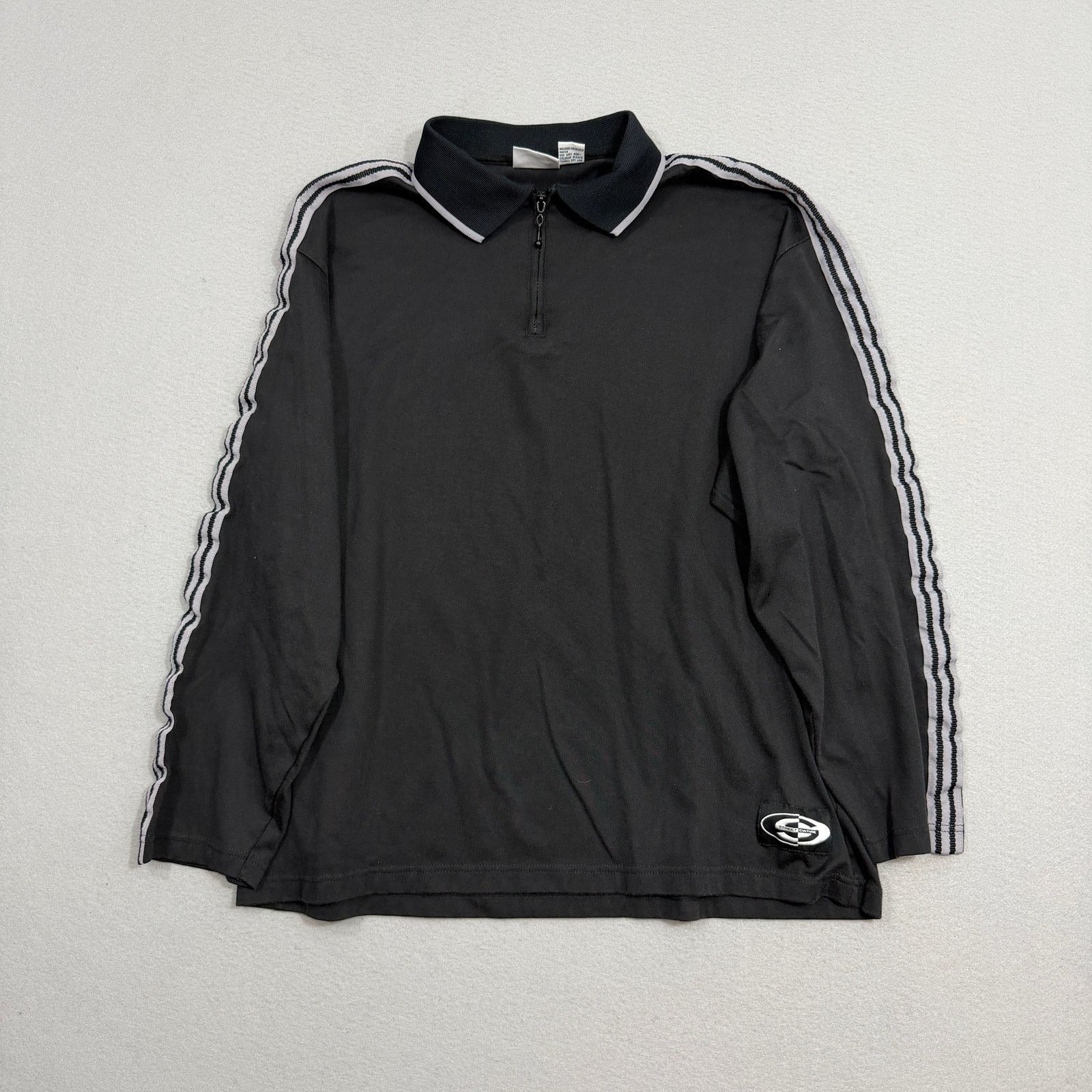 Vintage Vintage Street Culture Long Sleeve Polo Shirt XL Black 90s Size US XL / EU 56 / 4 - 1 Thumbnail
