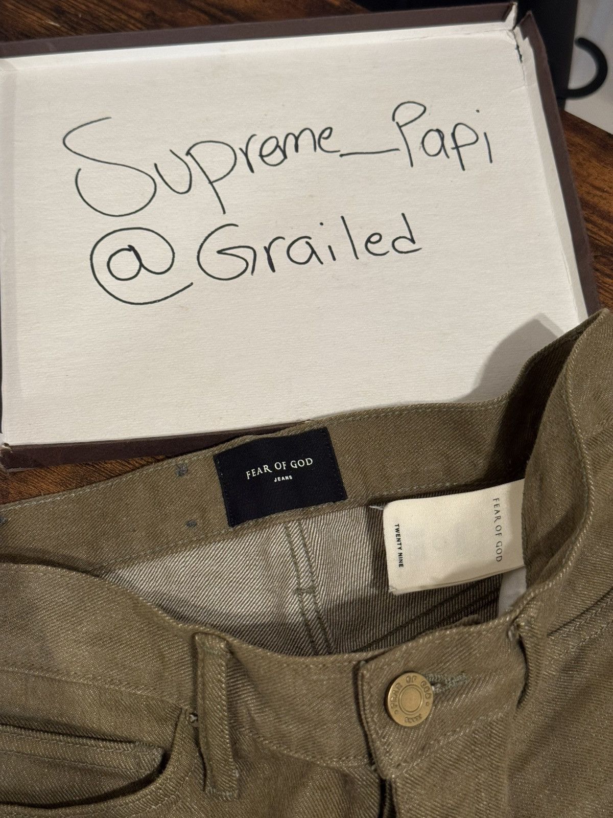 Fear of God Fear of God Fifth Collection Selvedge Jeans Olive SZ 29🔥 Size US 29 - 12 Thumbnail