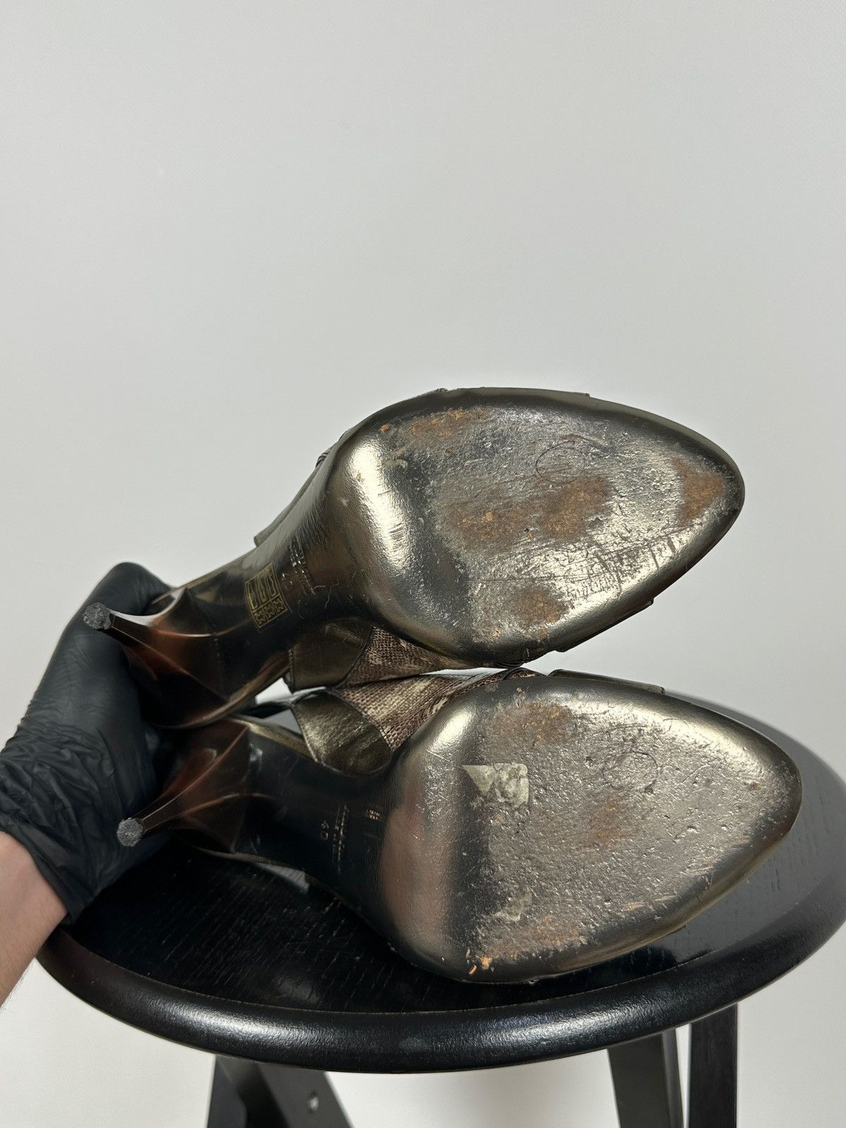 Miu Miu Miu Miu Leather Snakeskin Jewel Slingback Sandals Heels Size US 10 / IT 40 - 22 Thumbnail