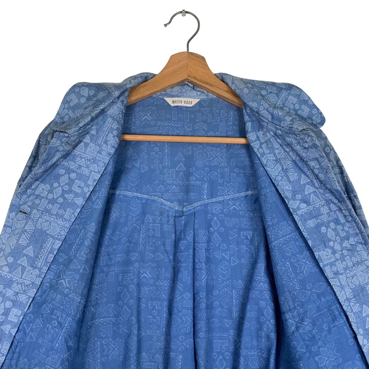 Japanese Brand WATER BACK Motif Design Blue Bomber Jacket #0889-C40 Size M / US 6-8 / IT 42-44 - 10 Thumbnail