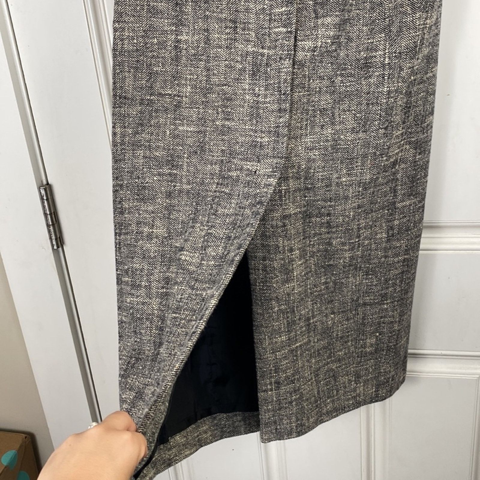 Other Italian Storie Italiane High Waisted MIDI Skirt Grey 42 Size 26" / US 2 / IT 38 - 4 Thumbnail