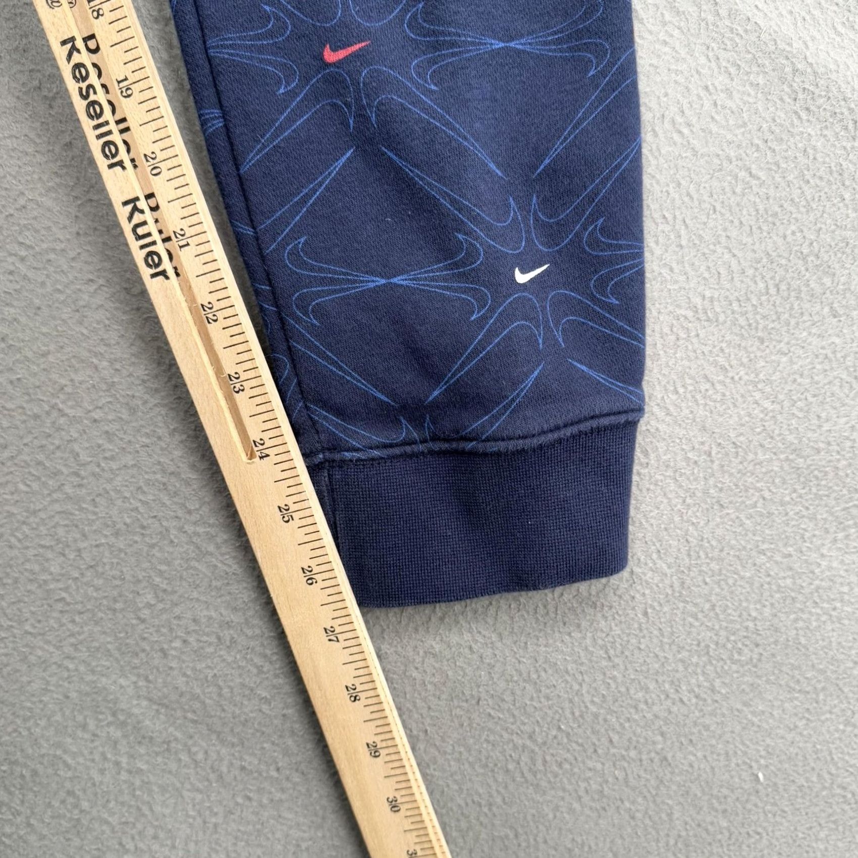 Nike Nike Jogger Pants Men S Blue Geometric Pattern Cotton Drawstring Athletic Size US 29 - 6 Thumbnail