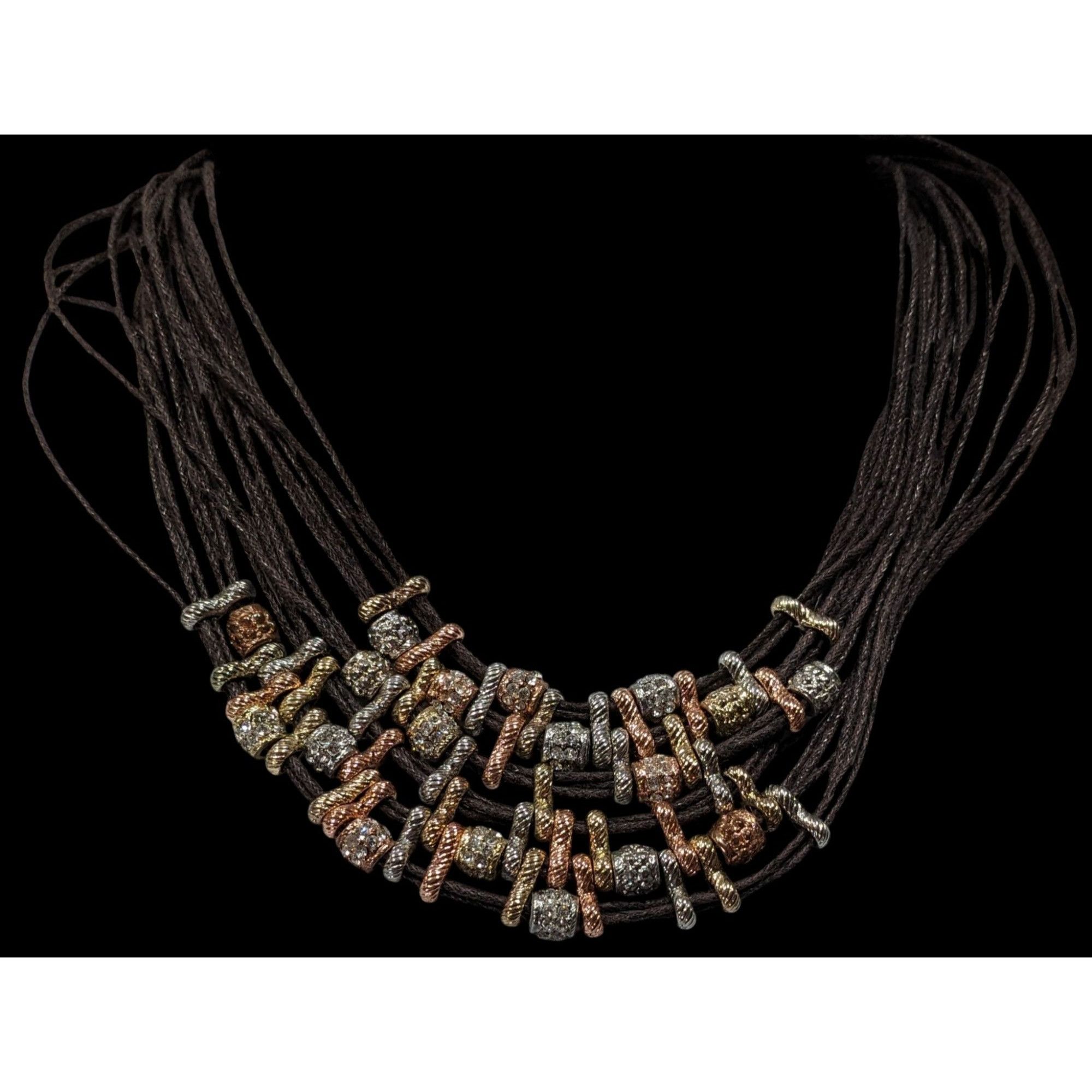 Other Rustic Glam Multi-Metallic Layered Multistrand Bib Necklace Size ONE SIZE - 2 Thumbnail