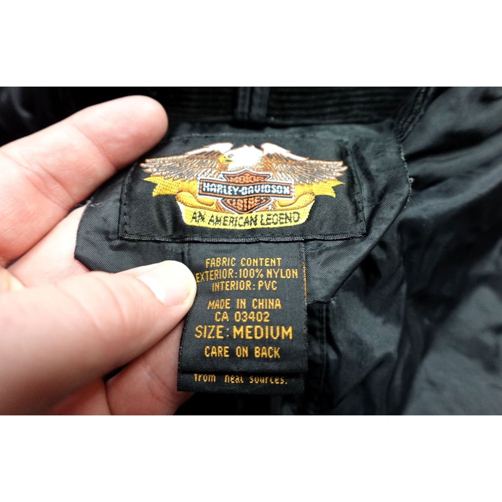 Harley Davidson Harley-Davidson Motorcycle Jacket Mens M Black Windbreaker Hooded Swishy Size US M / EU 48-50 / 2 - 2 Thumbnail
