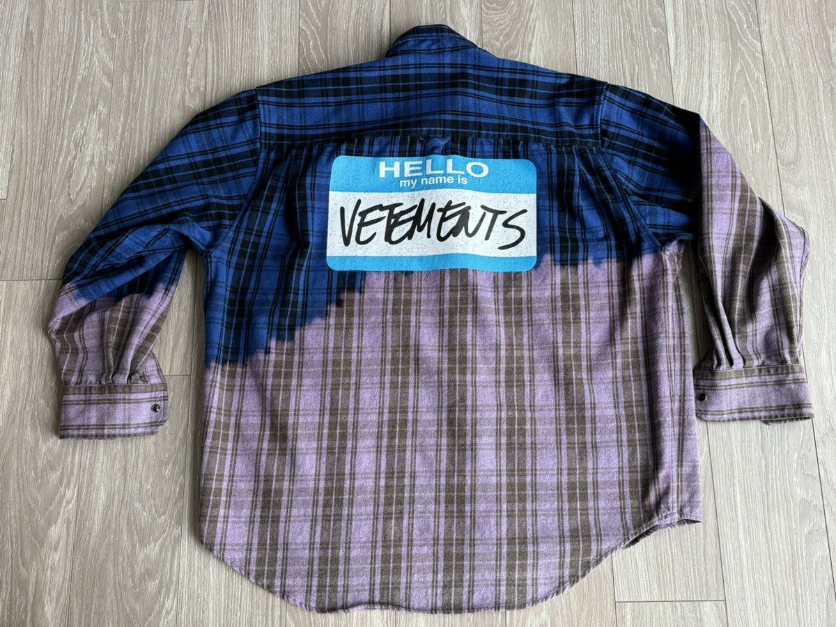 Image of Vetements Button Up Shirt (Fits Oversized) in Blue, Men's (Size XS)