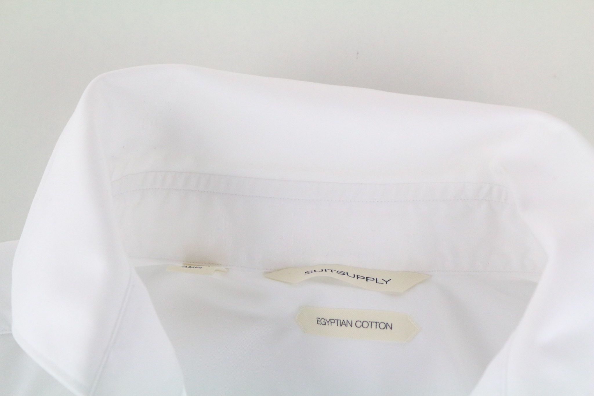 Suitsupply 39/15 1/2 Slim White Cotton Twill Long 72837 Size 38R - 9 Thumbnail