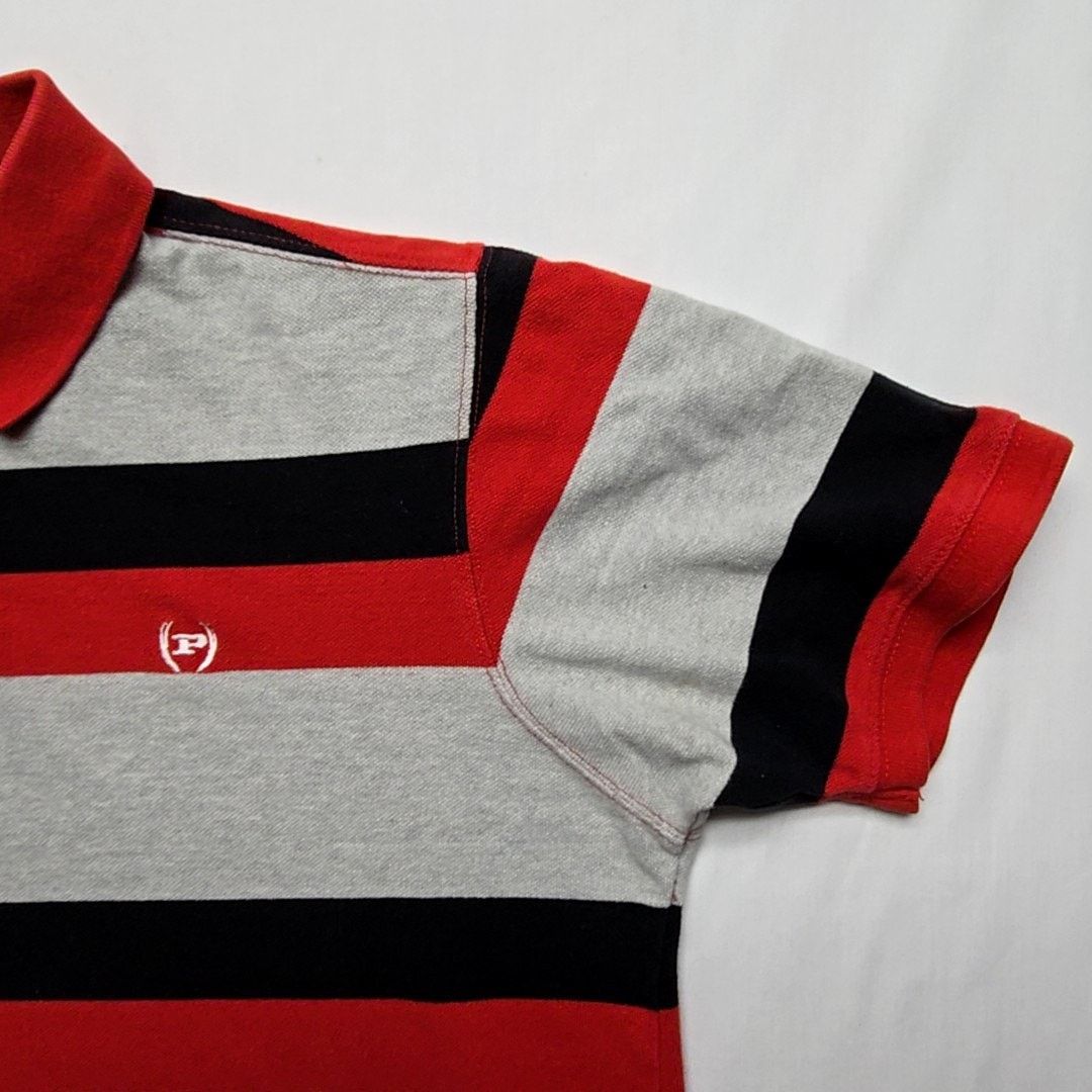 Phat Farm Phat Farm Striped Polo Shirt Red Black Gray Mens M Top Y2K Size US M / EU 48-50 / 2 - 5 Thumbnail