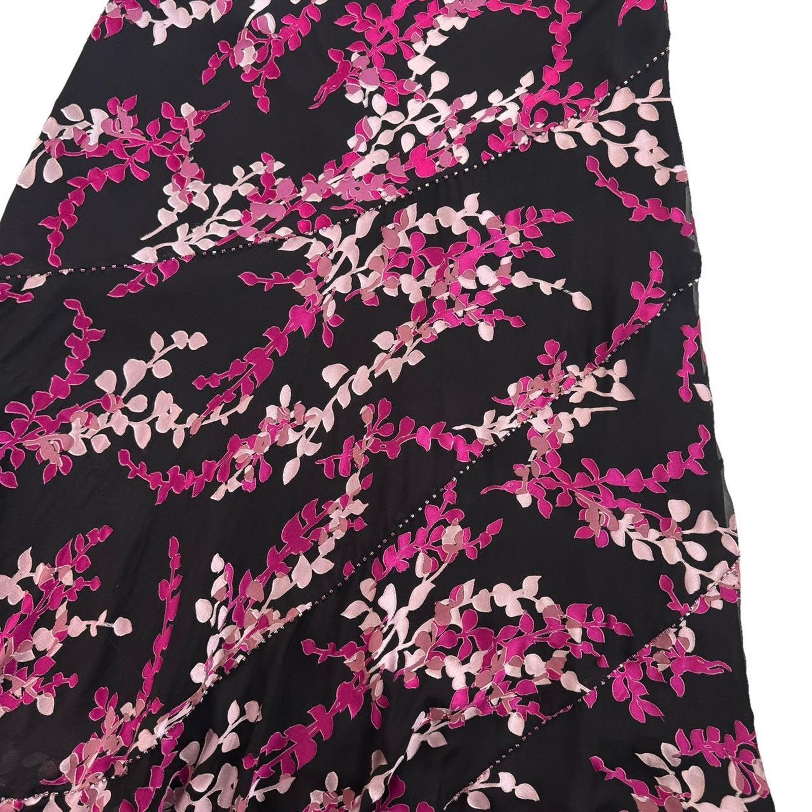 Other CC Floral Bead Embellished Sheer Silk Full Length Maxi Dress Size M / US 6-8 / IT 42-44 - 6 Thumbnail