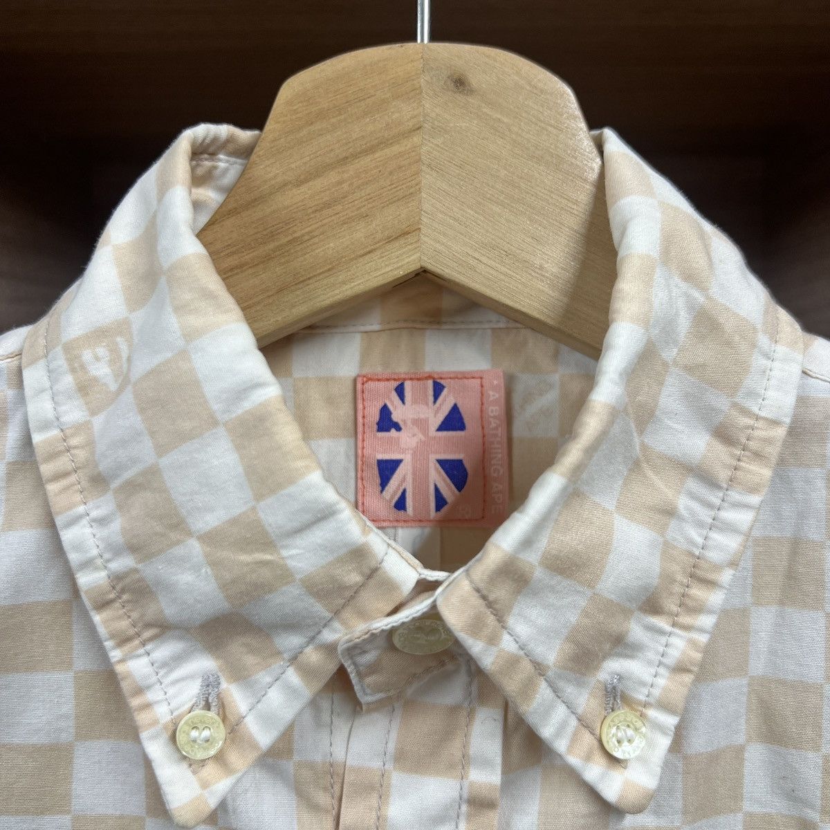 Bape VTG BAPE CHECKERED BUTTON TEE Size US XS / EU 42 / 0 - 4 Thumbnail