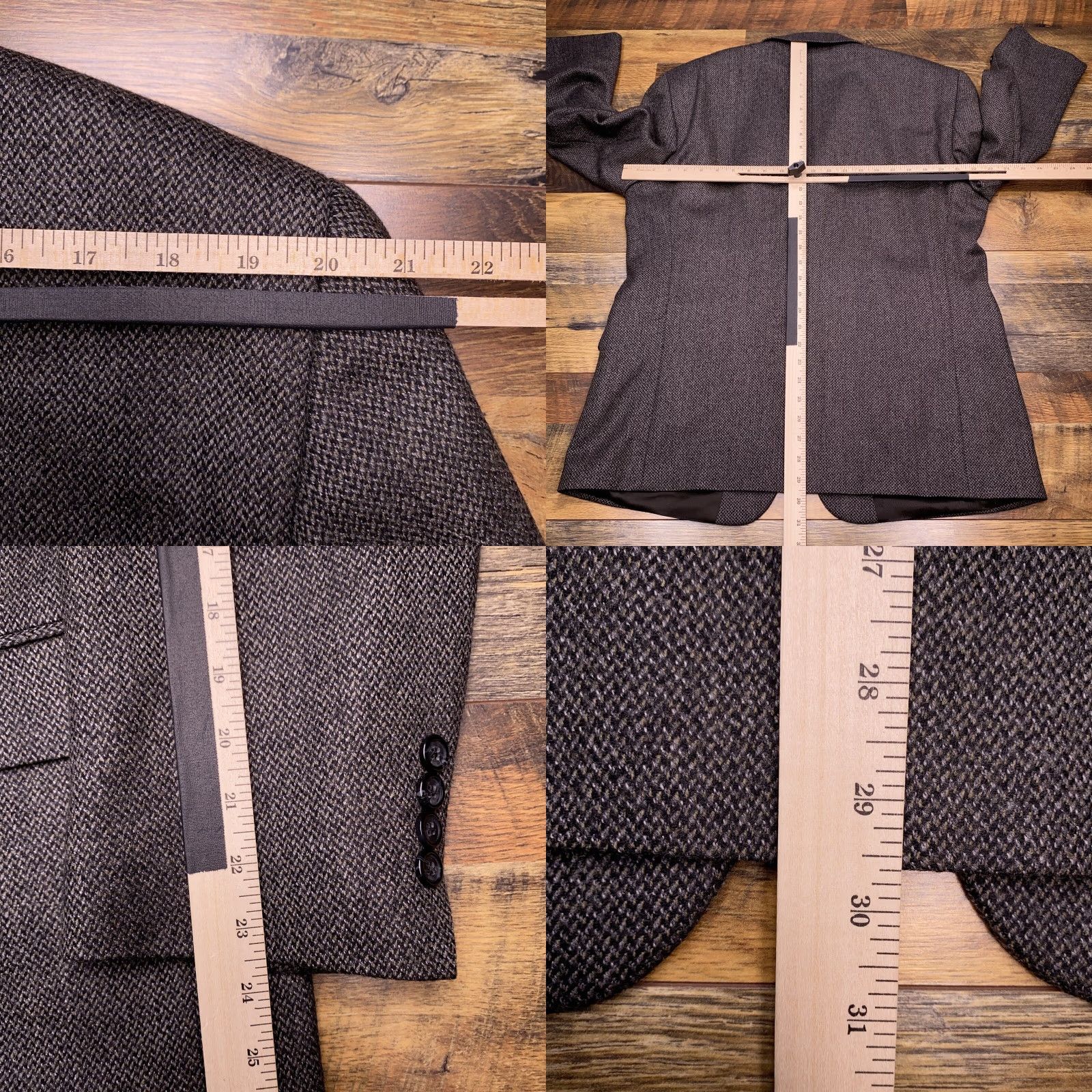 Stafford Stafford Blazer Gray Wool Cashmere Tweed Short 44 Chest 46 Notch Lapel Single-Breasted 3-Button Ventless Dry Clean Only Mens Sport Coat Vintage? No Size US 44 / EU 60 - 9 Thumbnail