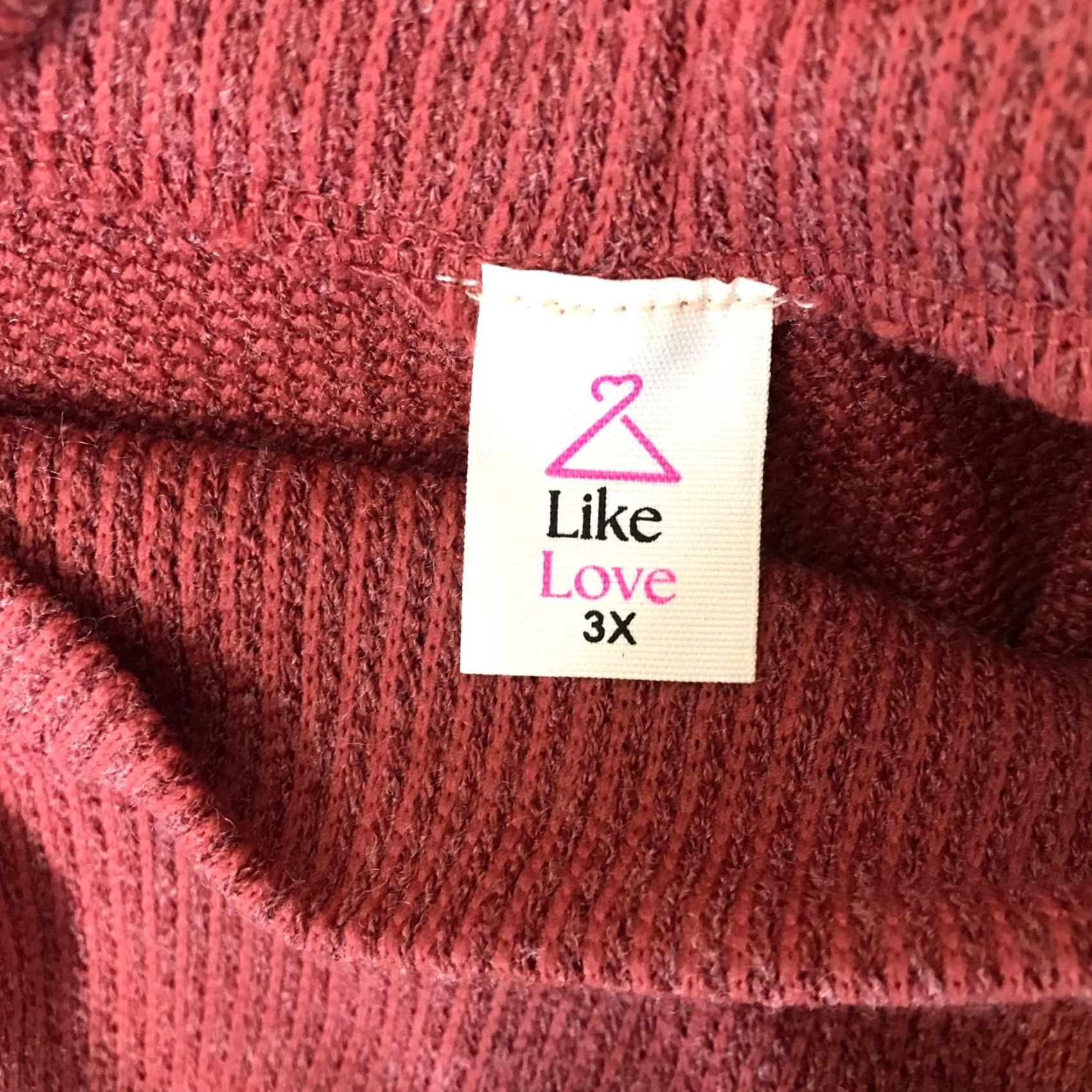 Vintage Output: Like Love Rust Red Ribbed Mock Neck Long Sleeve Tunic Top Plus Size 3X Size XXL / US 16-18 / IT 52-54 - 7 Thumbnail