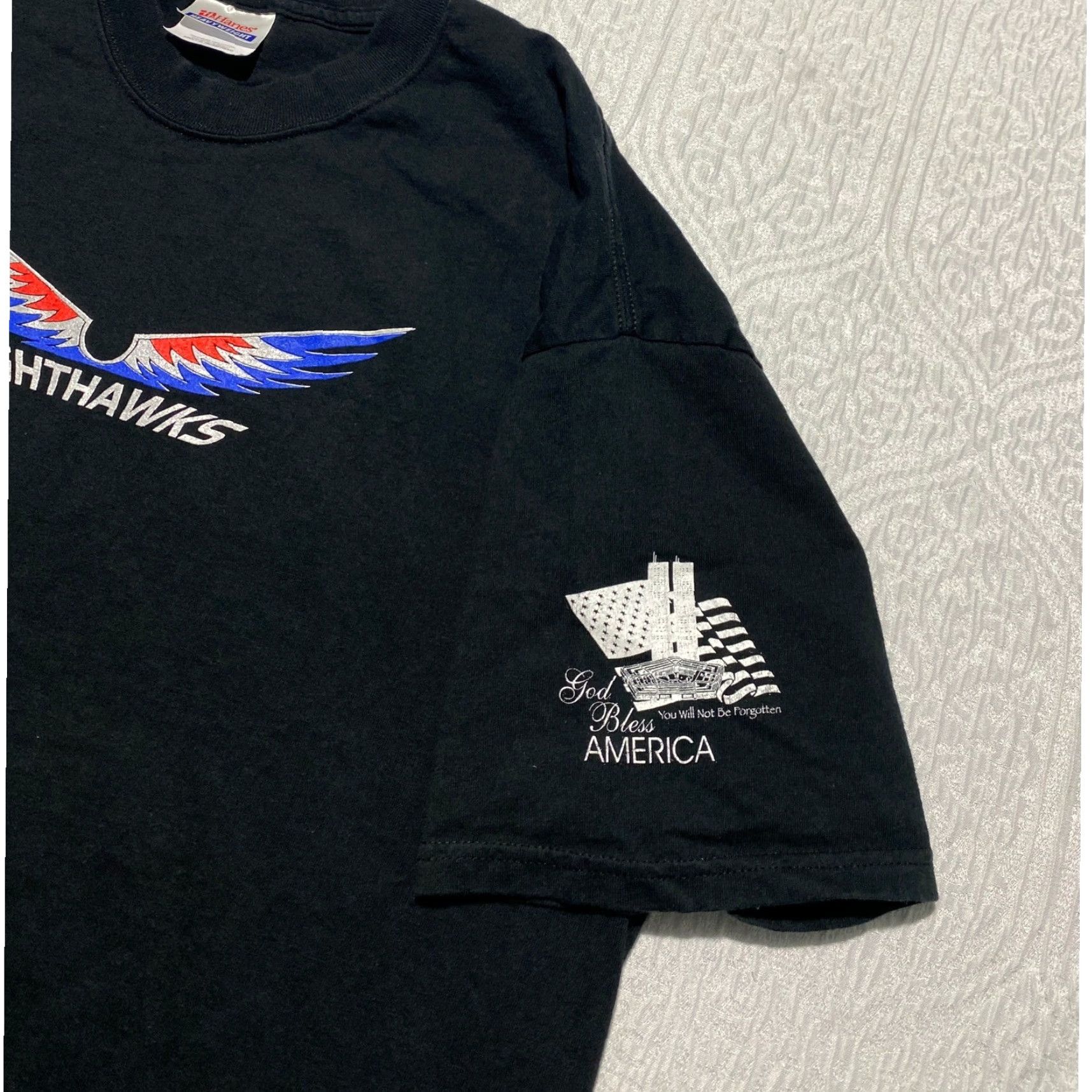 Hanes VINTAGE Hanes Heavyweight T-Shirt Fort Sill OK 2nd Platoon Nighthawks Military Black XL Crew Neck Short Sleeve Graphic Print Double-Sided USA Size US XL / EU 56 / 4 - 7 Thumbnail