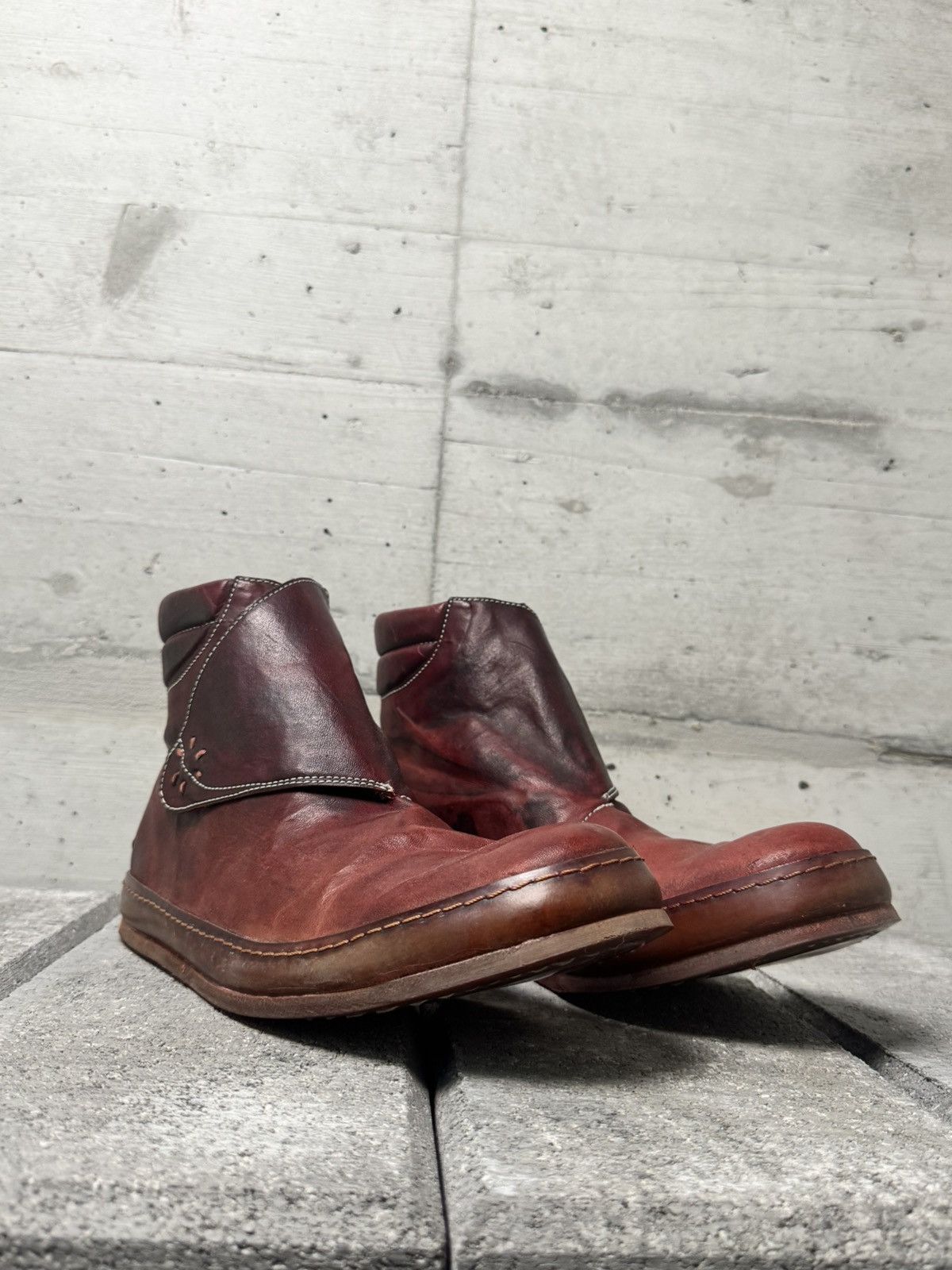 A1923 A Diciannoveventitre Burnt Red Leather Boots Size US 8.5 / EU 41-42 - 1 Thumbnail