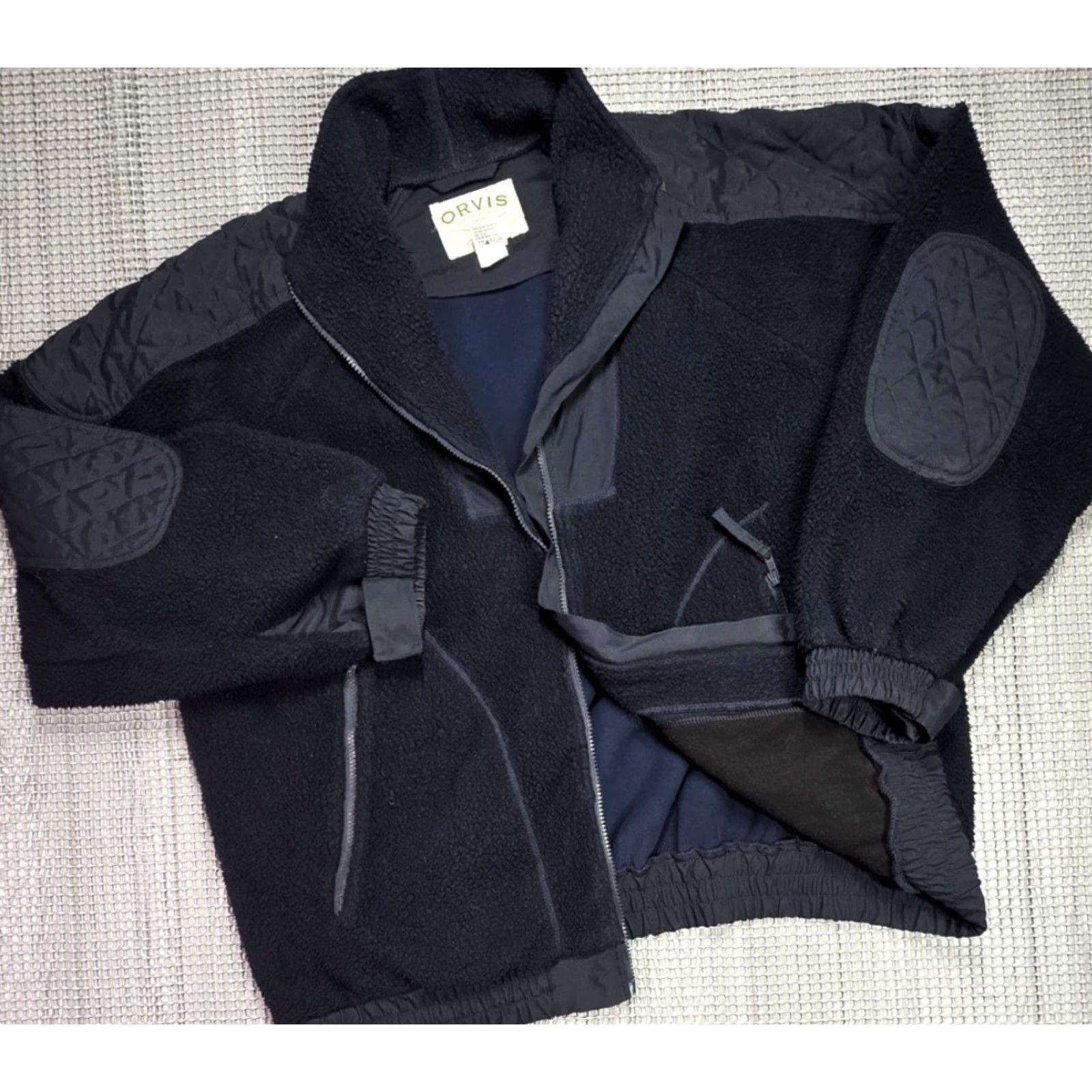 Orvis Orvis Men Fleece Jacket XL Blue Full Zip with Elbow Shoulder Patches Size US XL / EU 56 / 4 - 2 Thumbnail