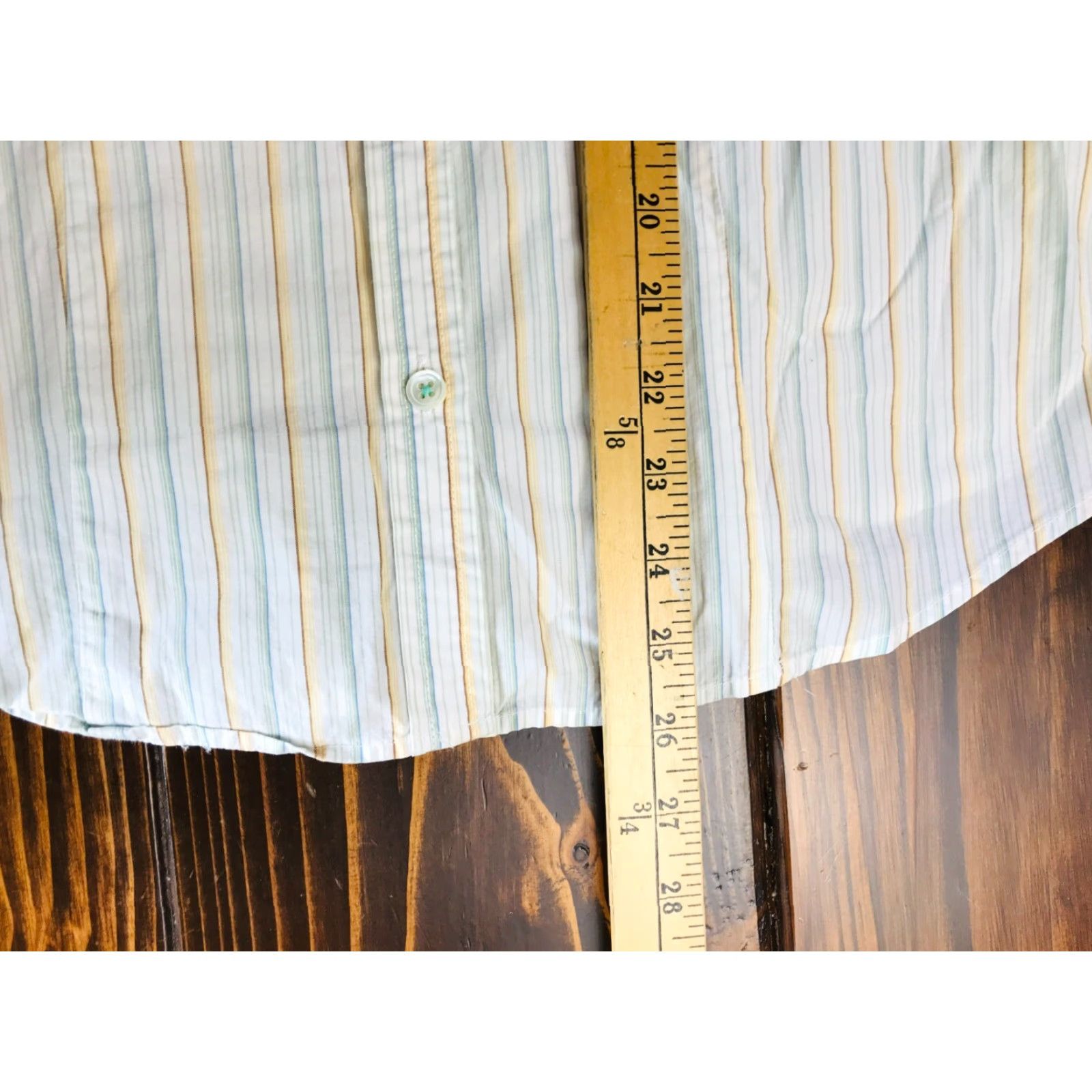 Banana Republic Banana Republic Shirt Womens Medium White Green Yellow Button Up 3/4 Sleeve Striped Casual Modern Fall Spring Summer Size M / US 6-8 / IT 42-44 - 4 Thumbnail