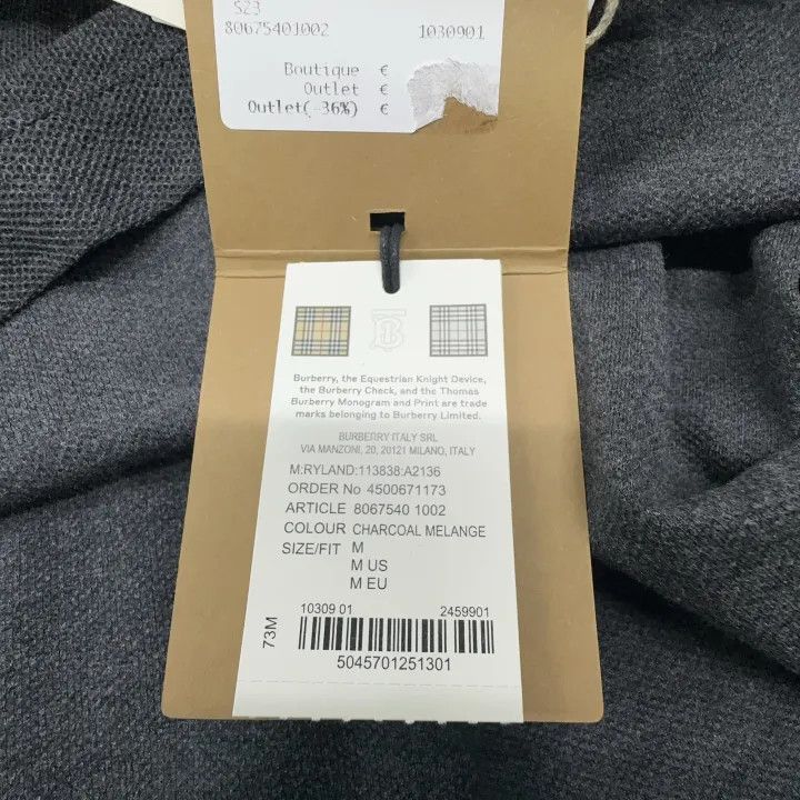Burberry Burberry Burberry SS23 Gray Logo Short Sleeve Polo-2507 Size US M / EU 48-50 / 2 - 8 Thumbnail